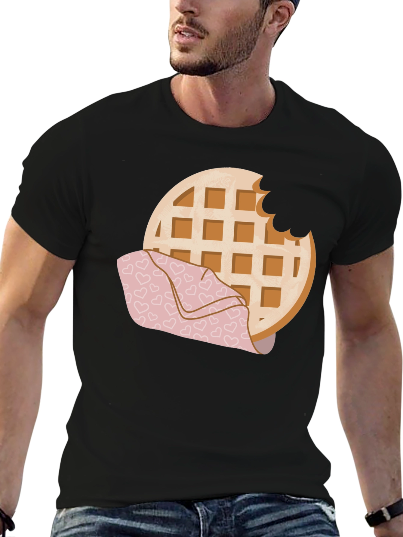 Black Waffle Lover Graphic Tee - Bite Me view 6