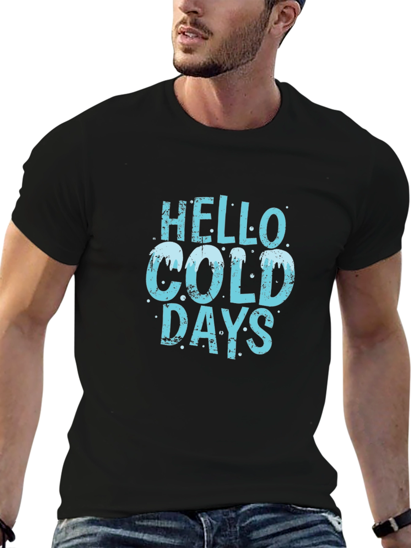 Hello Cold Days Graphic Tee - Winter Casual - 6