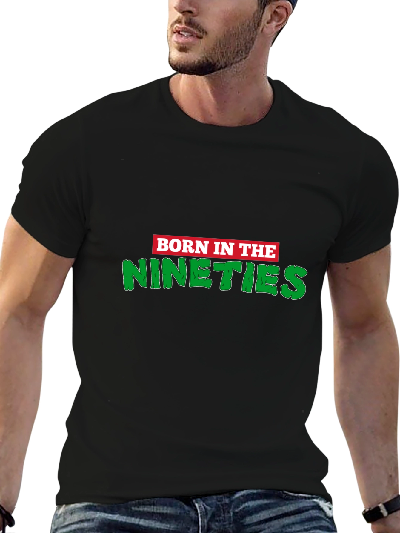 Black Born in the Nineties Graphic Tee view 6