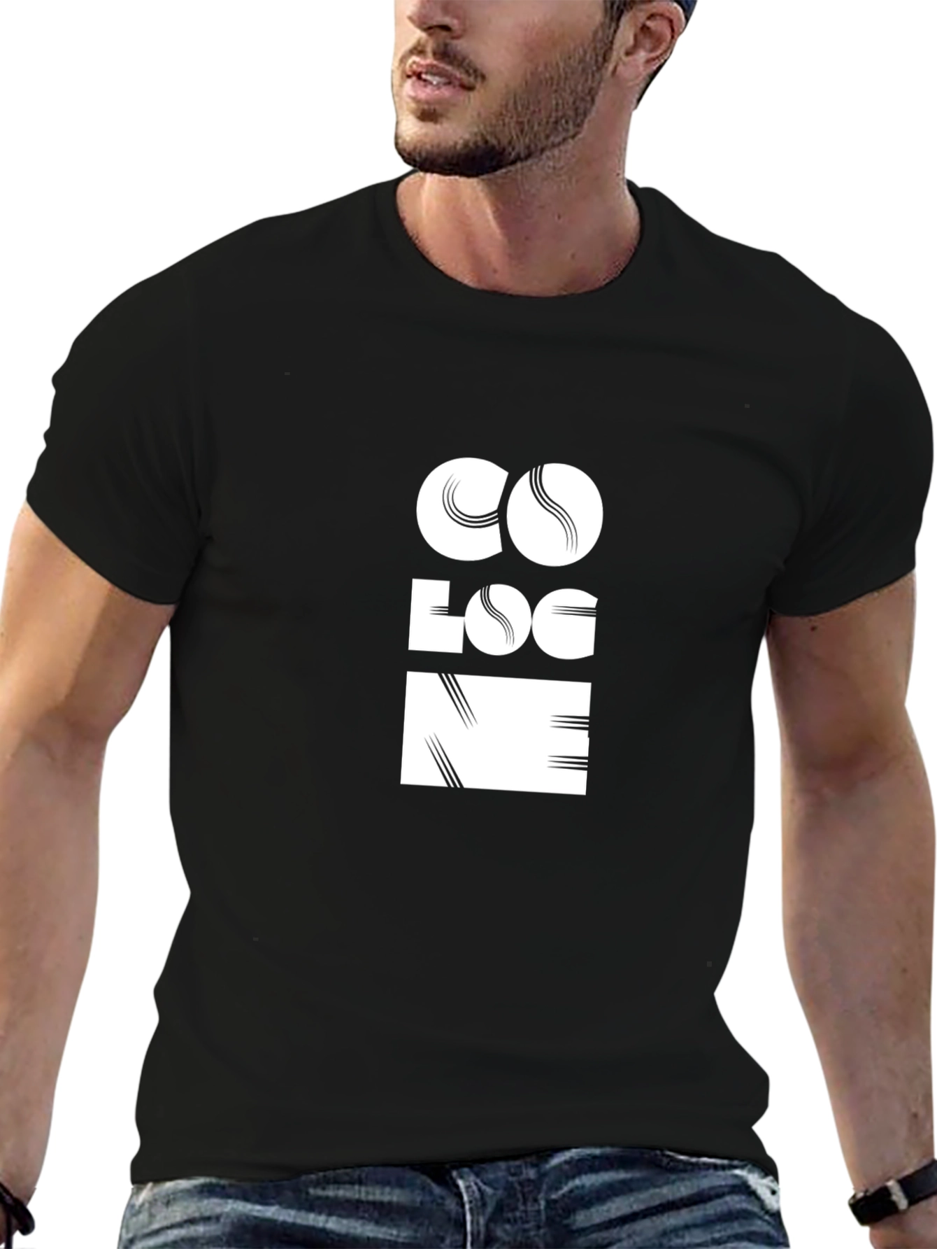 Black Cool Graphic Tee - COLOGNE Design view 6