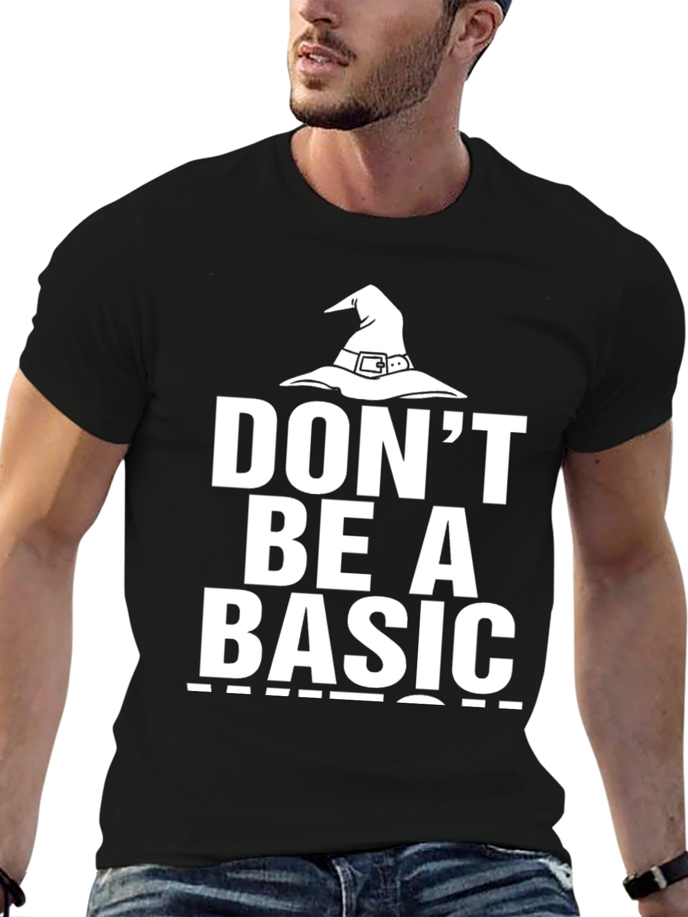 Black Don't Be A Basic Witch T-Shirt view 6
