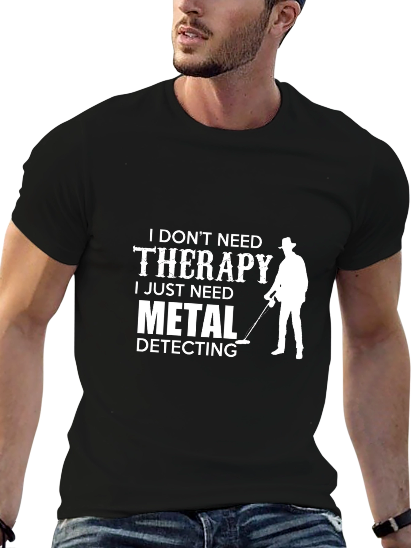 Black Metal Detecting Therapy Tee view 6