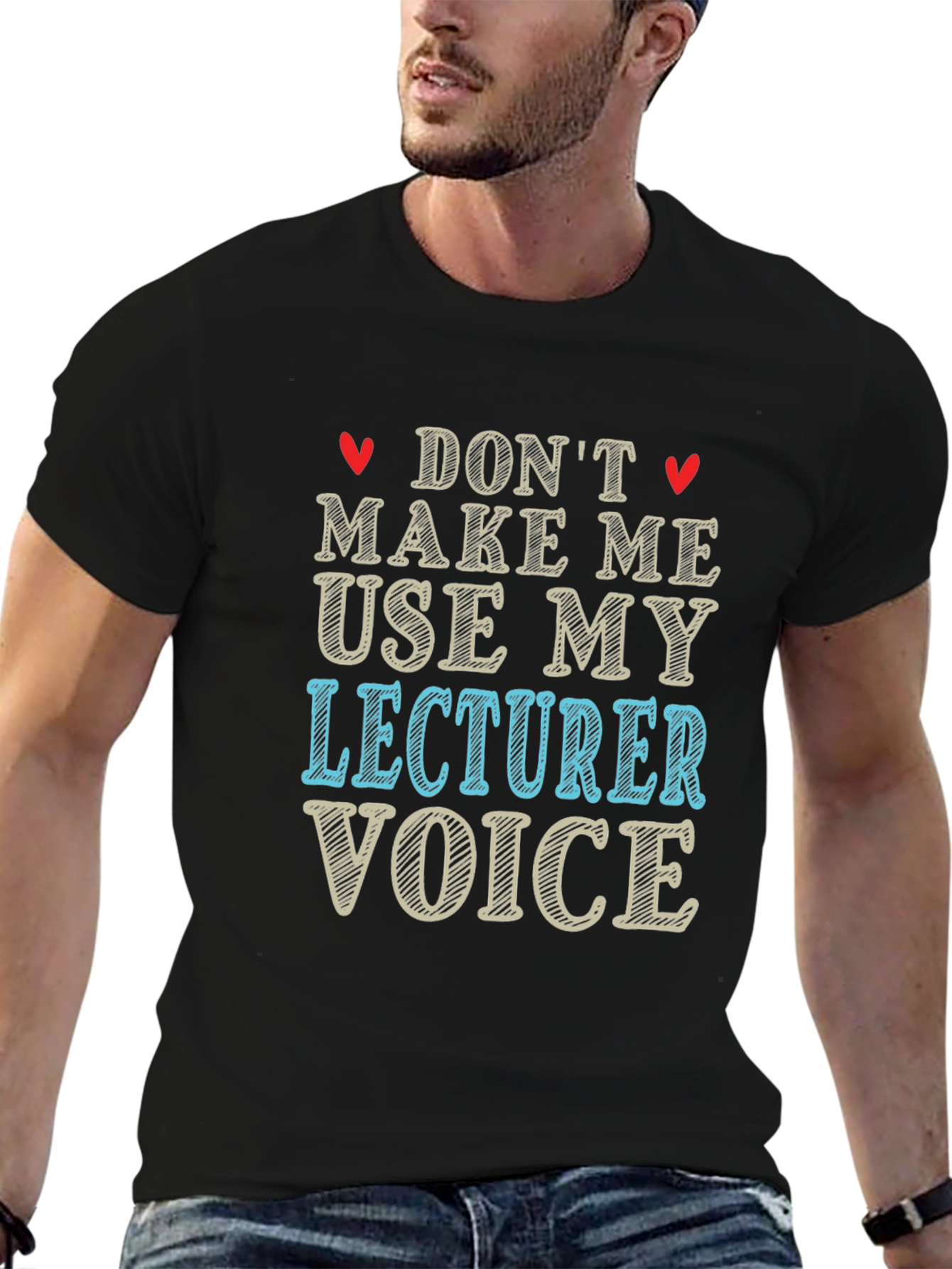 Black Don't Make Me Use My Lecturer Voice T-Shirt view 6