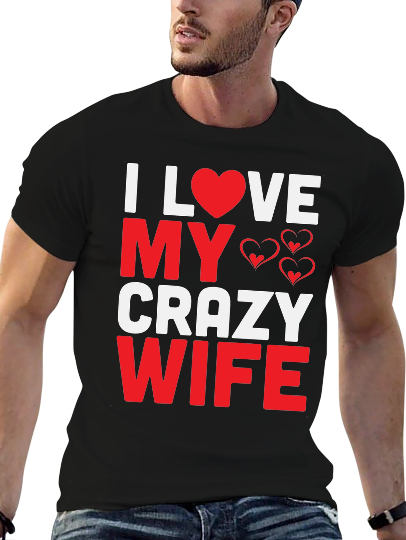 Black I Love My Crazy Wife Graphic Tee view 6