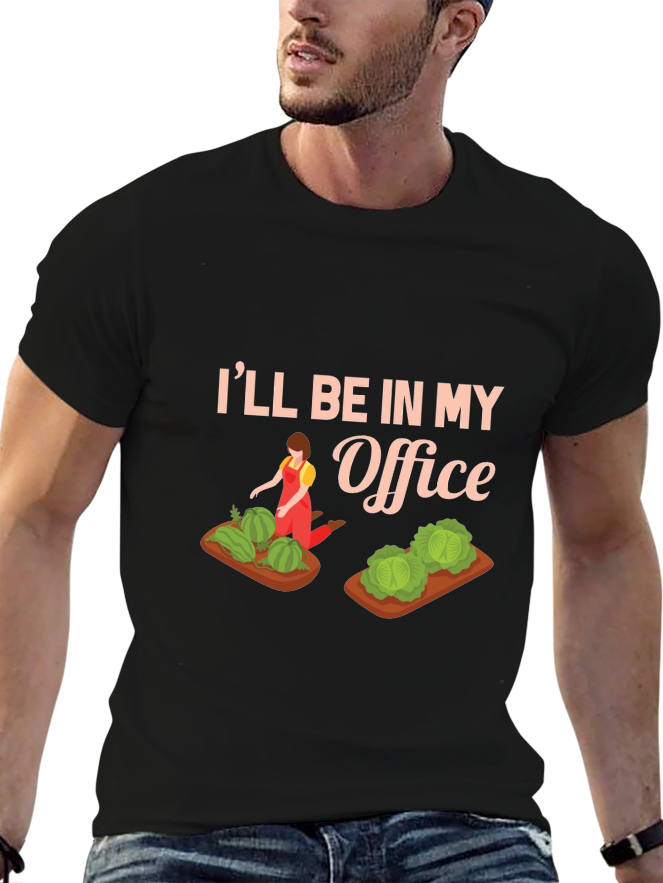 Black Gardener Office Graphic T-Shirt view 6