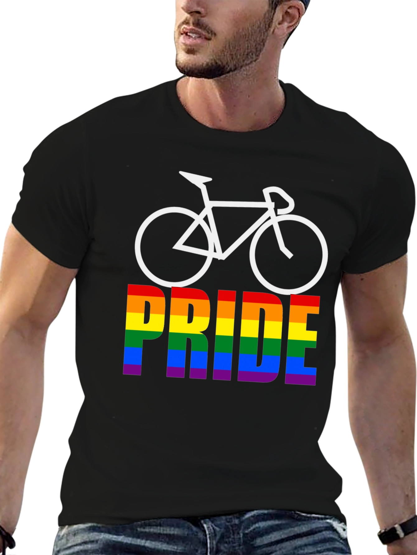 Black Pride Bicycle Black T-Shirt LGBTQ+ Rainbow view 6