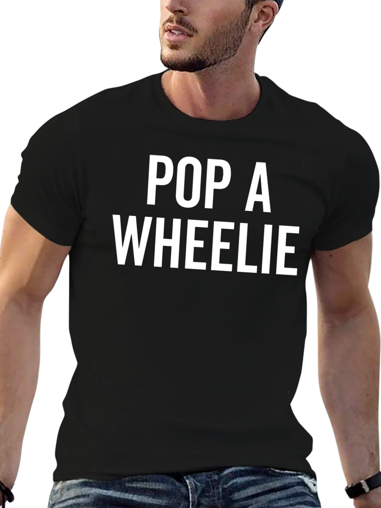 Black Pop A Wheelie Graphic Tee view 6