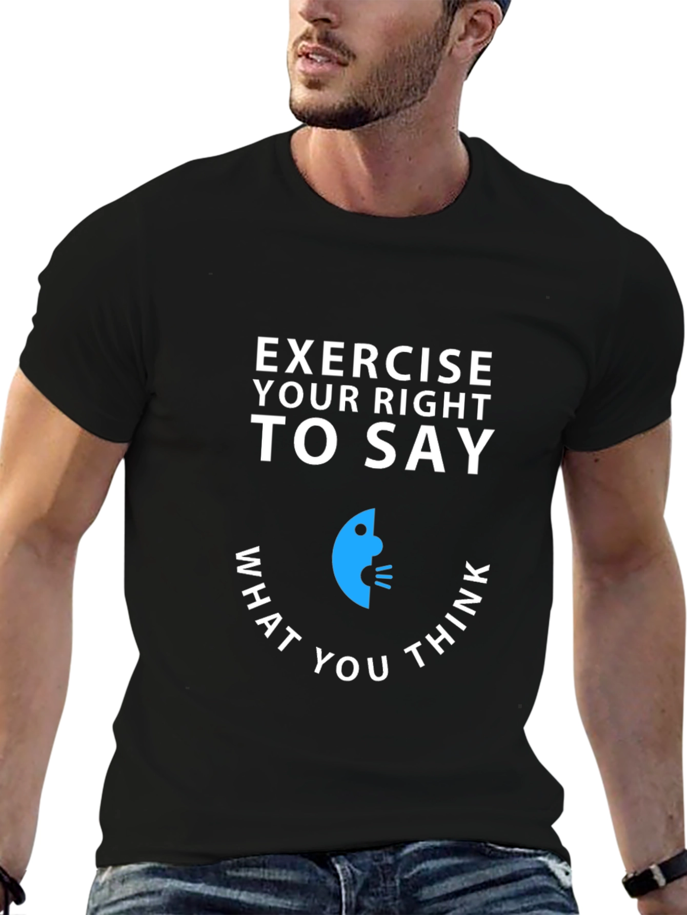 Black Exercise Your Right T-Shirt - Speak Your Mind Tee view 6