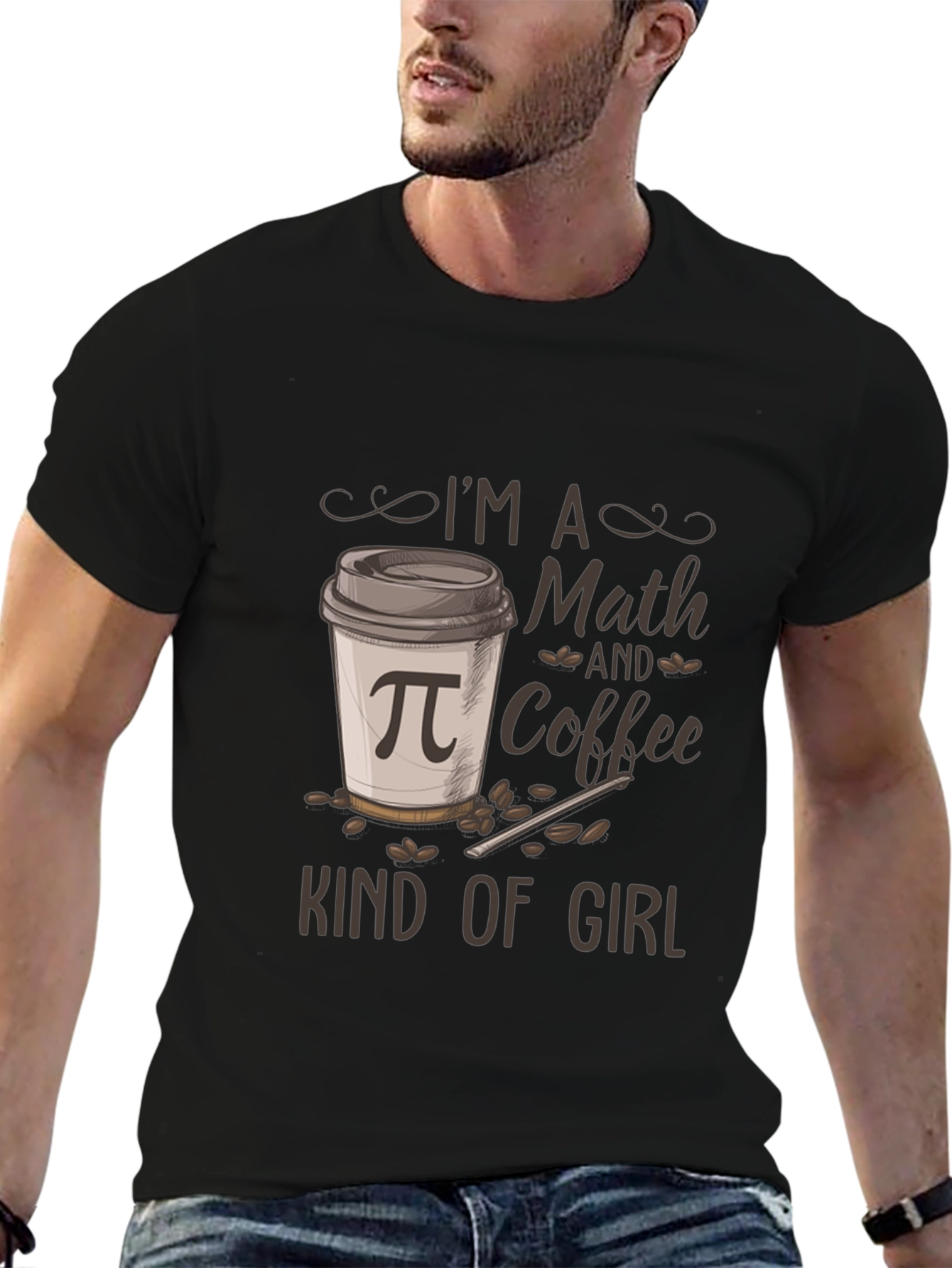 Black Math and Coffee Kind of Girl T-Shirt view 6