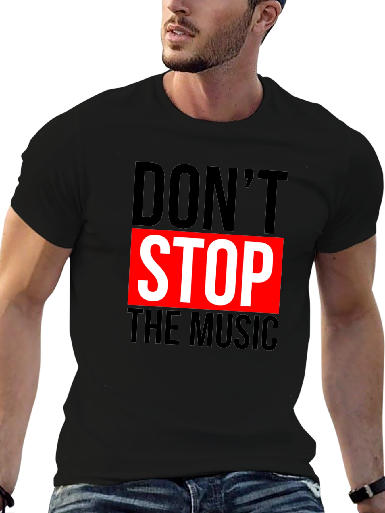 Black Don't Stop the Music Graphic T-Shirt view 6