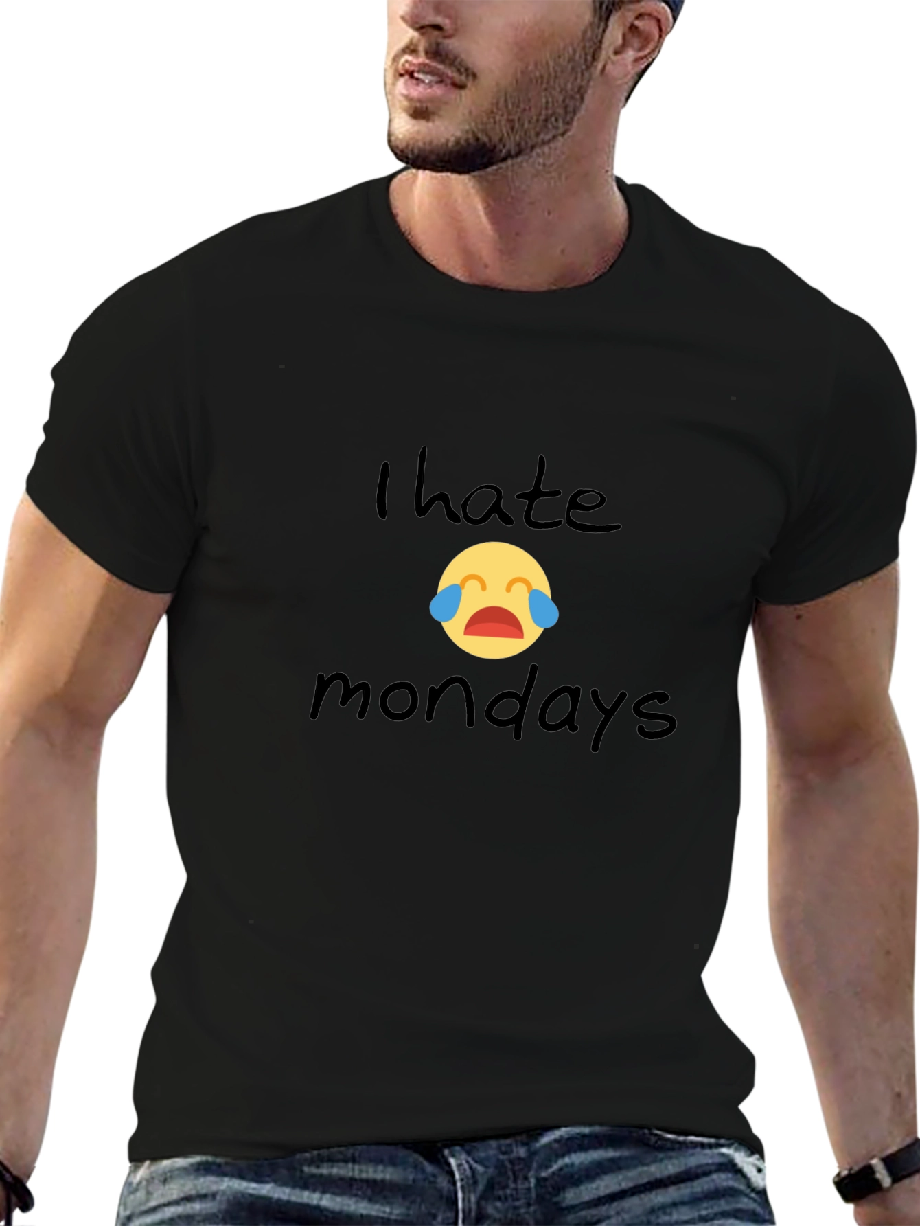 Black I Hate Mondays Graphic Tee - Unisex Black T-Shirt view 6