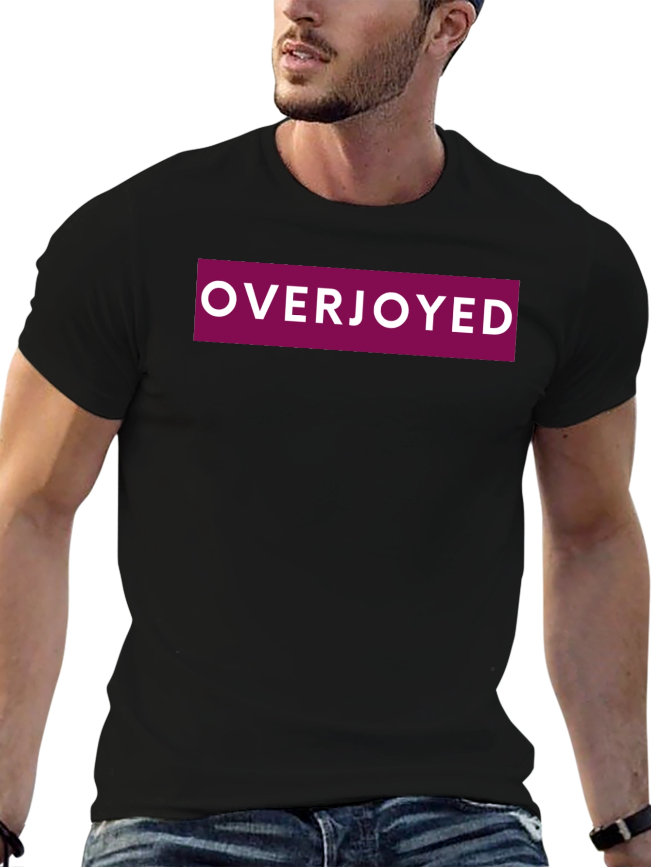 Black Overjoyed Graphic Tee - Classic Comfort view 6