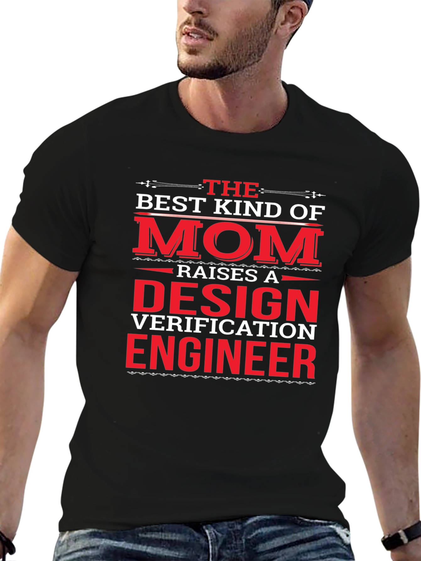 Black Design Verification Engineer Mom T-Shirt view 6