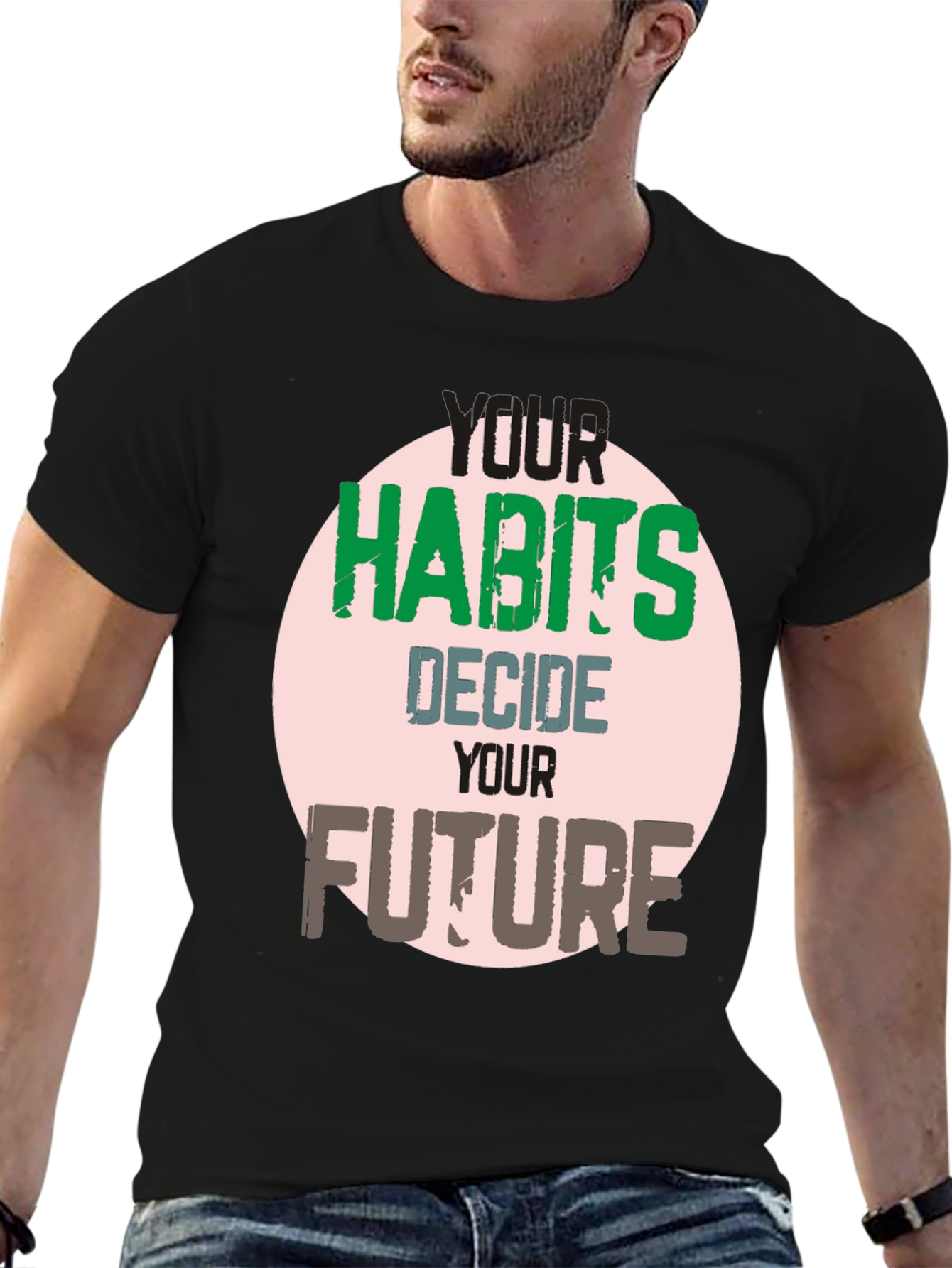 Black Habits Decide Future Graphic Tee - Black view 6
