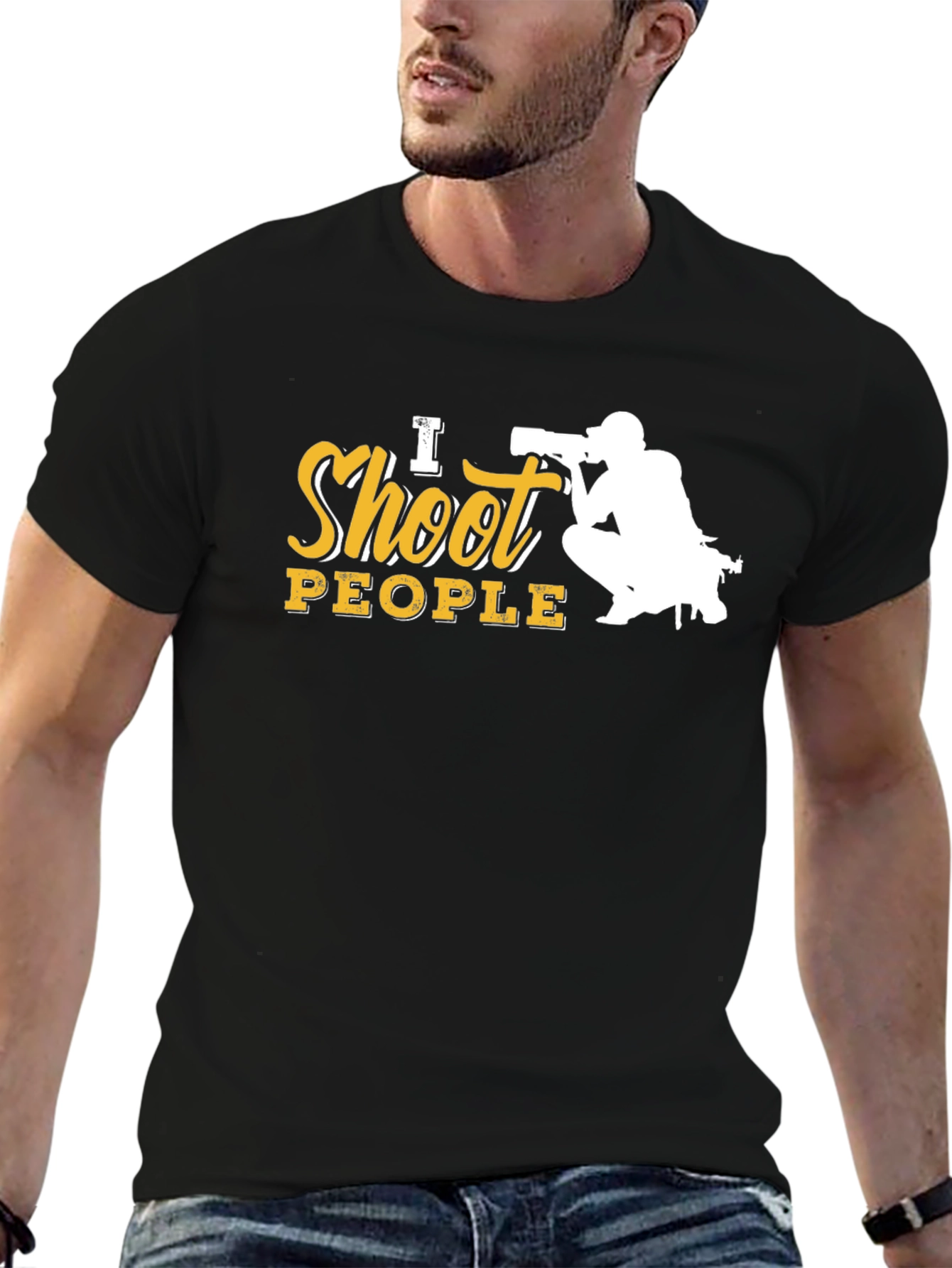 Black I Shoot People Photographer T-Shirt view 6