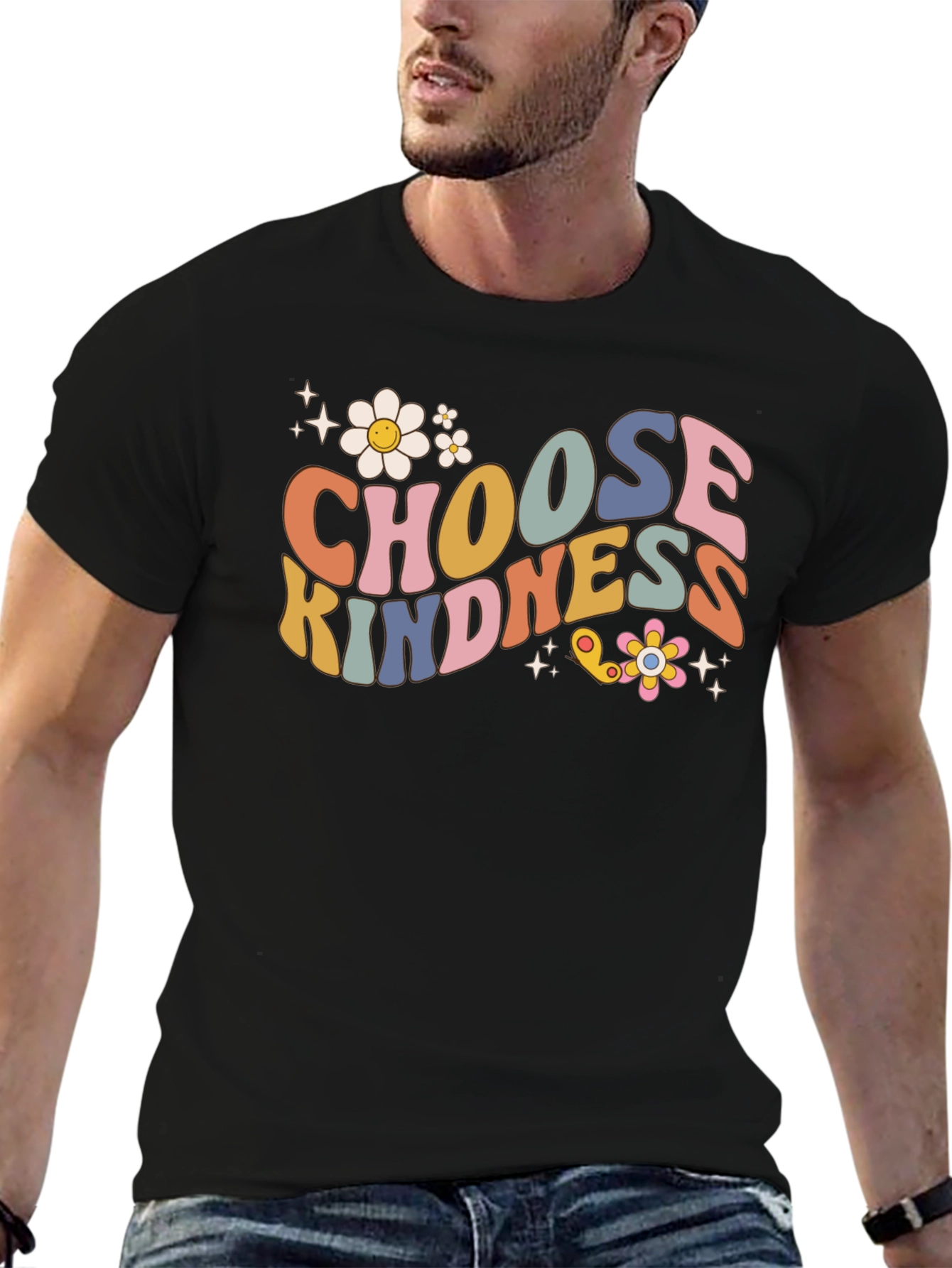 Black Choose Kindness Graphic T-Shirt view 6