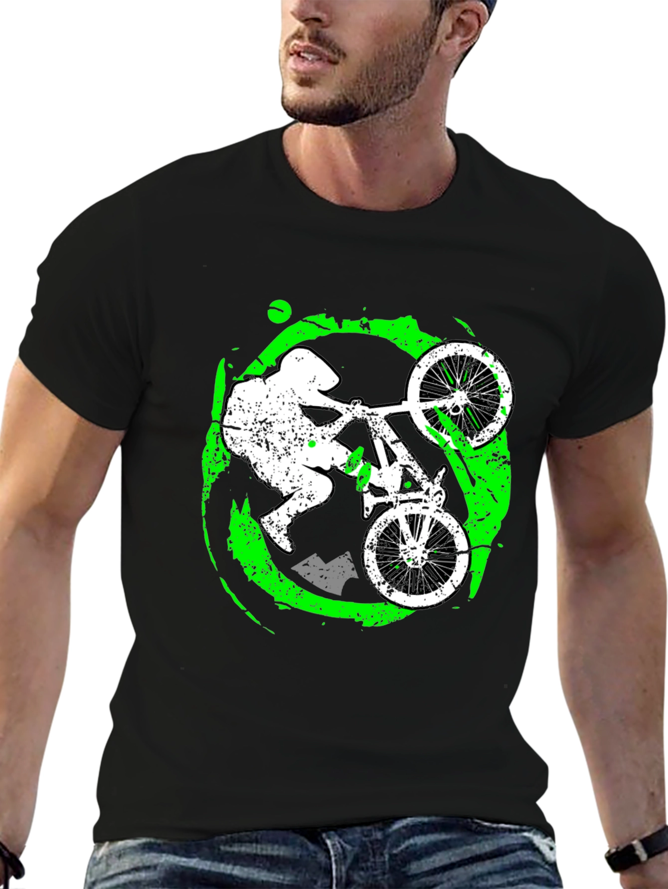 Black Mountain Biker Graphic T-Shirt - Black view 6