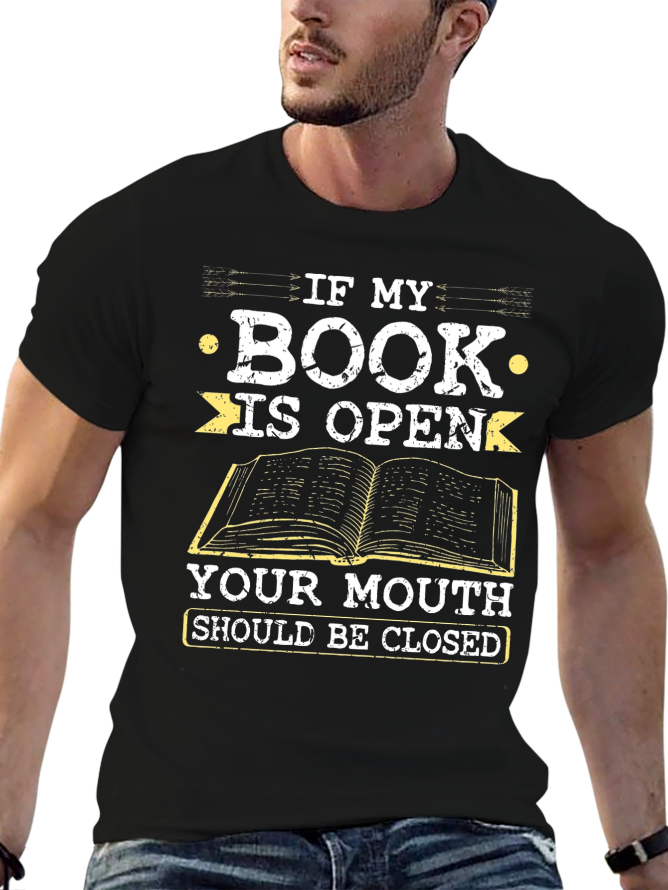 Black Book Lover's T-Shirt: If My Book Is Open view 6