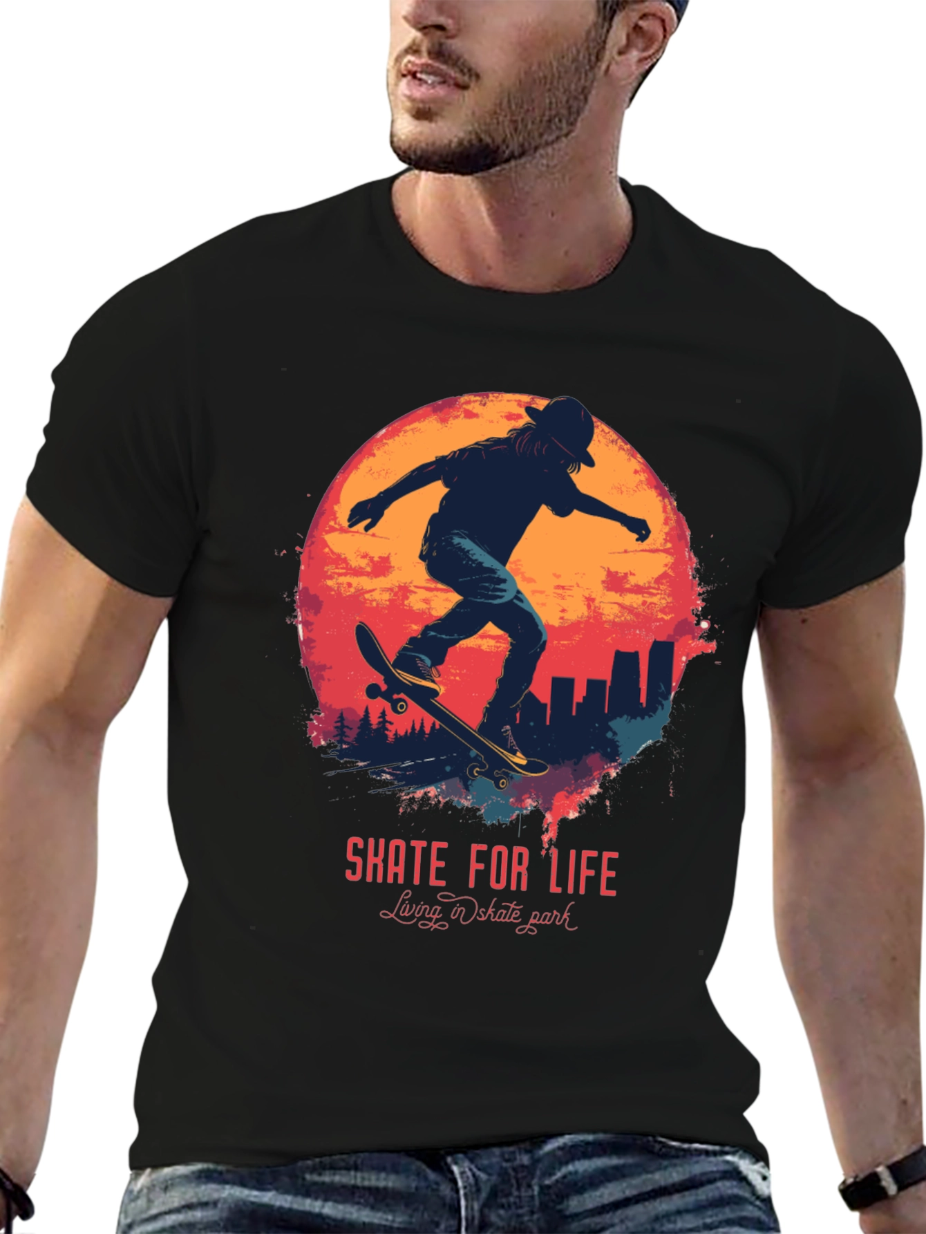Black Skate For Life Graphic Tee view 6