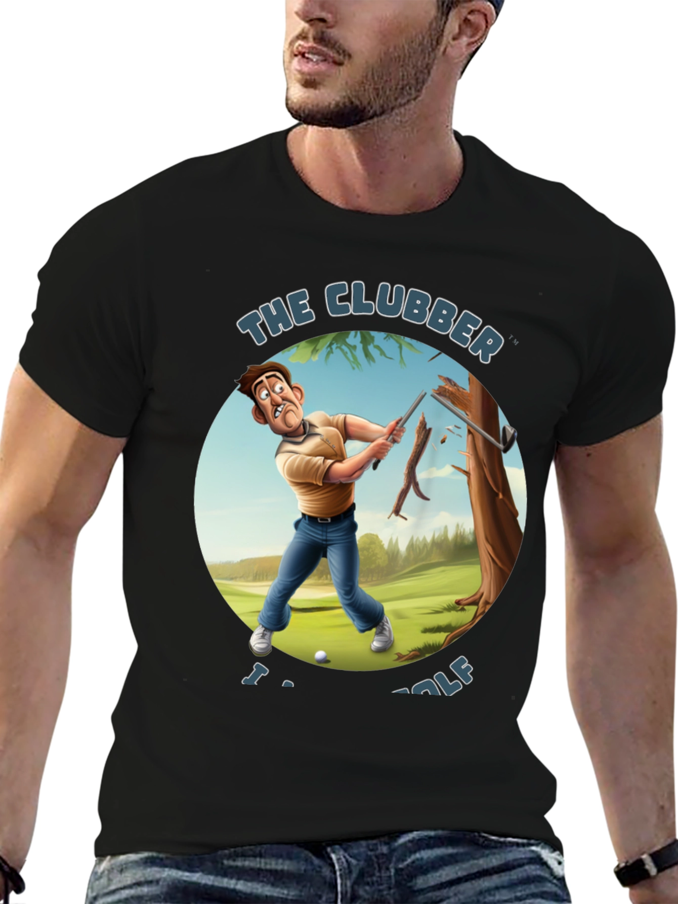 Black The Clubber Funny Golf T-Shirt view 6