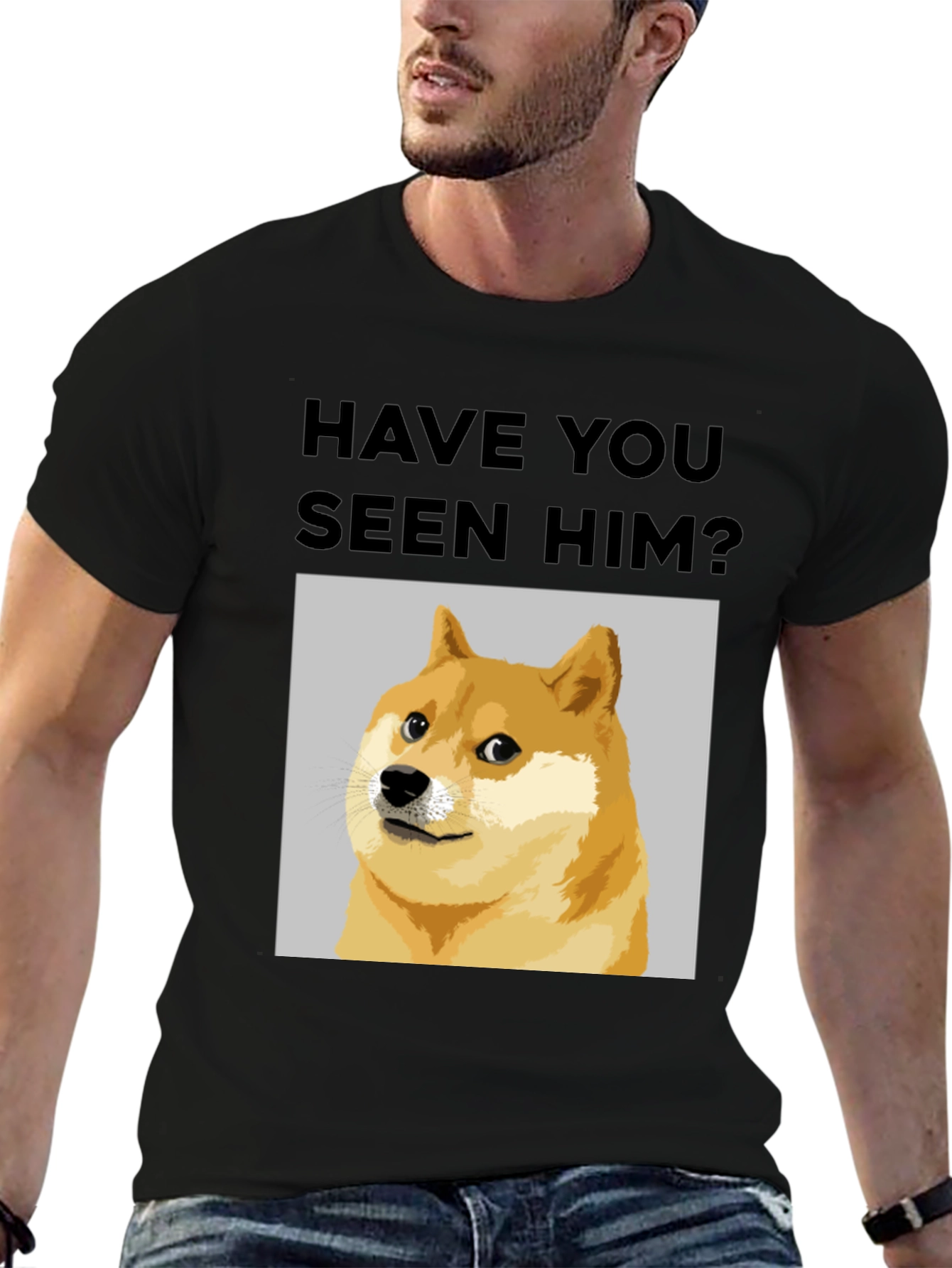 Black Have You Seen Him? Doge Meme T-Shirt view 6