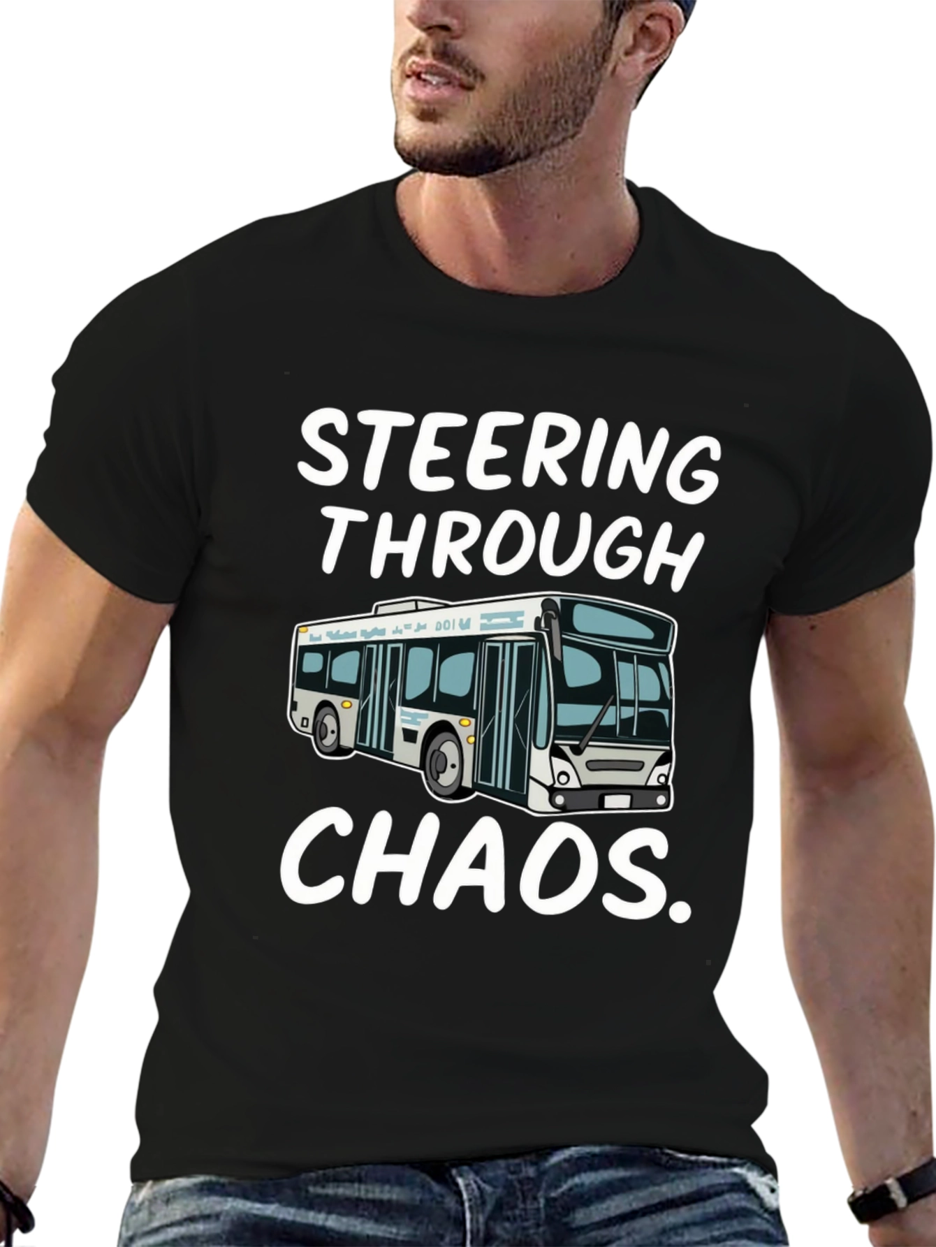 Steering Through Chaos Black Graphic T-Shirt - 6