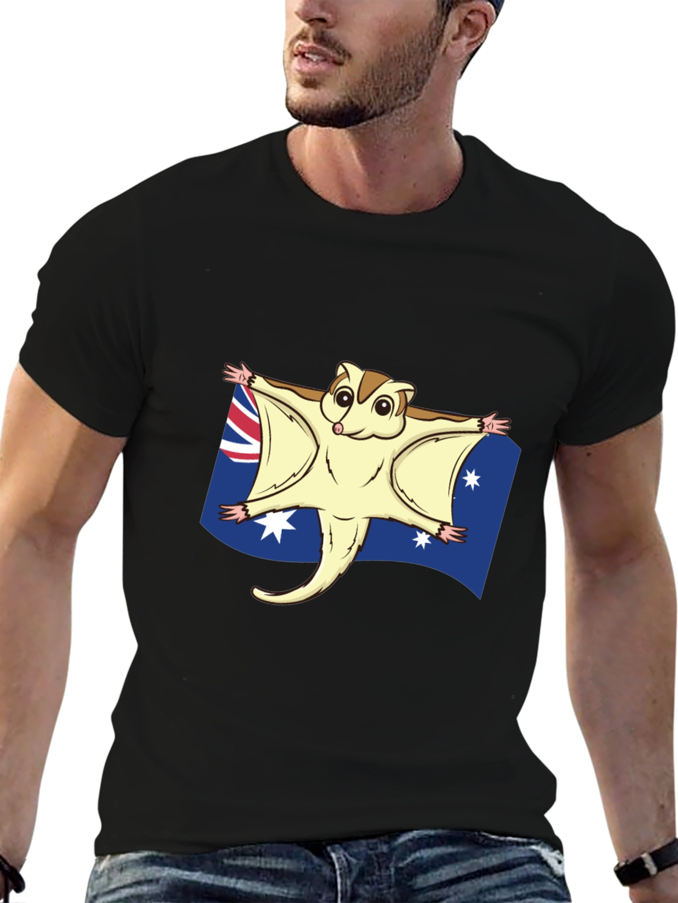 Black Australian Sugar Glider T-Shirt view 6