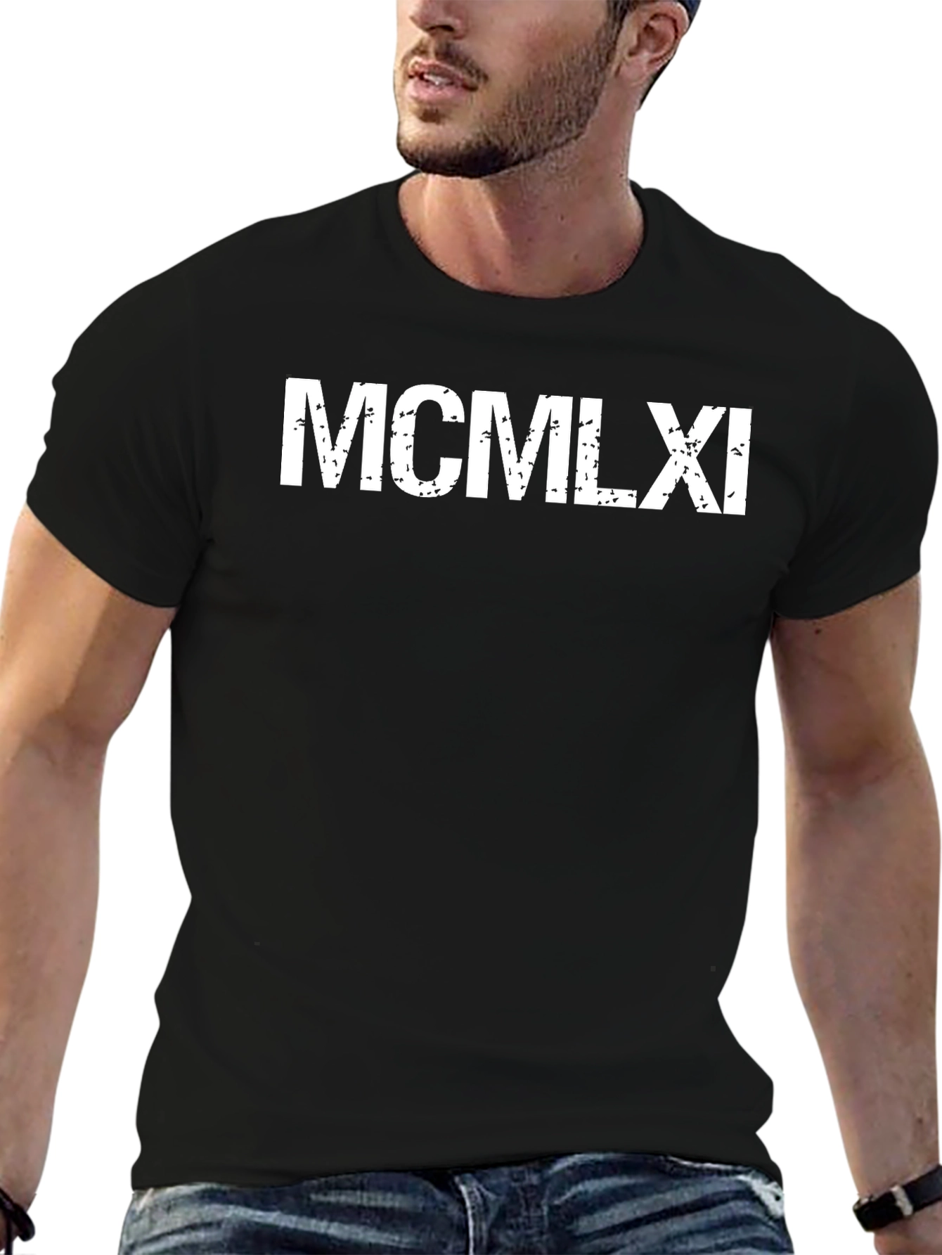 Black MCMLXI Graphic T-Shirt - Roman Numeral Design view 6