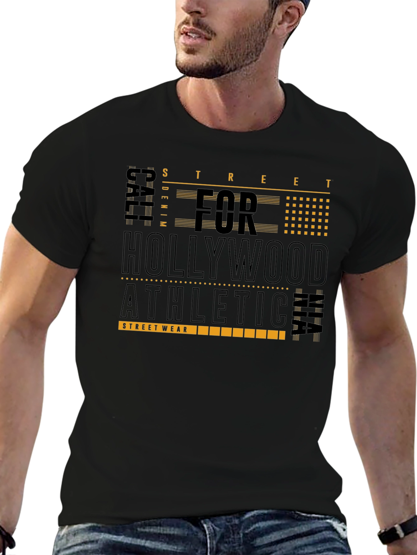 Black Hollywood Athletic Streetwear Tee - Black view 6