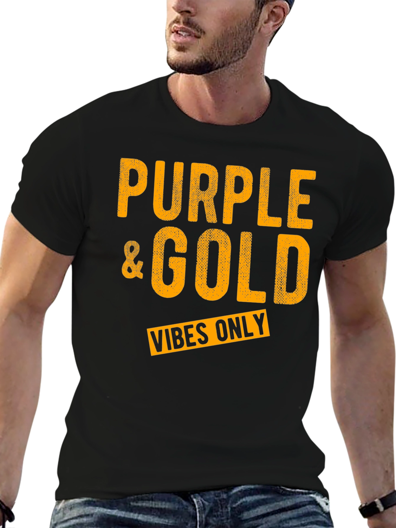 Purple & Gold Vibes Only Graphic T-Shirt - 6