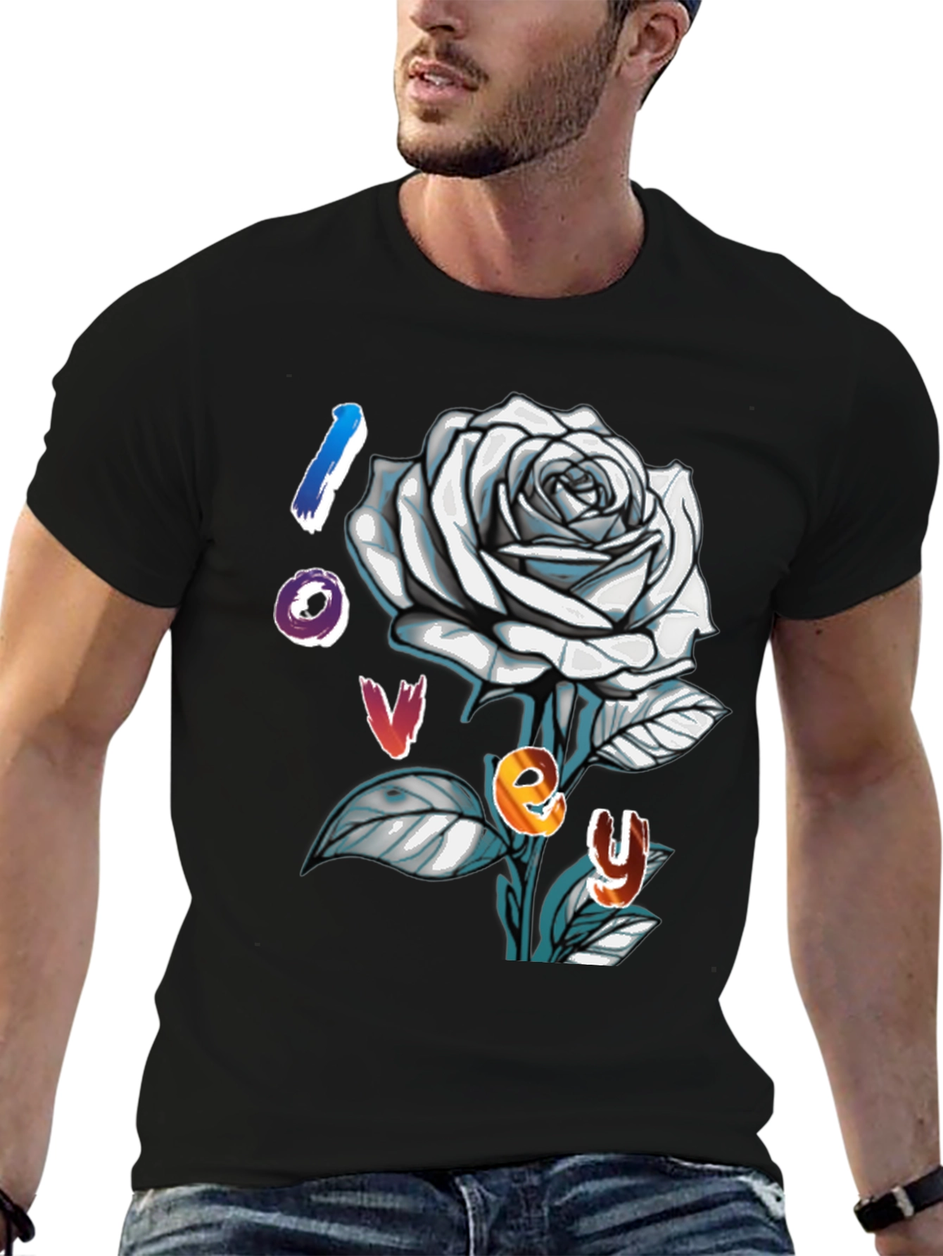 Black Rose Lovey Graphic Tee view 6