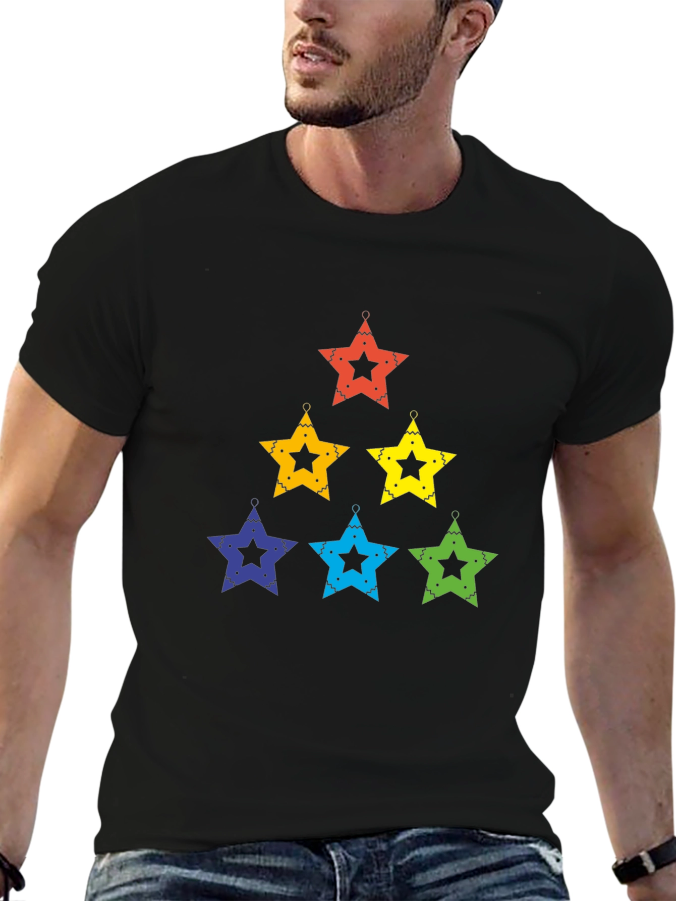 Black Rainbow Star T-Shirt view 6