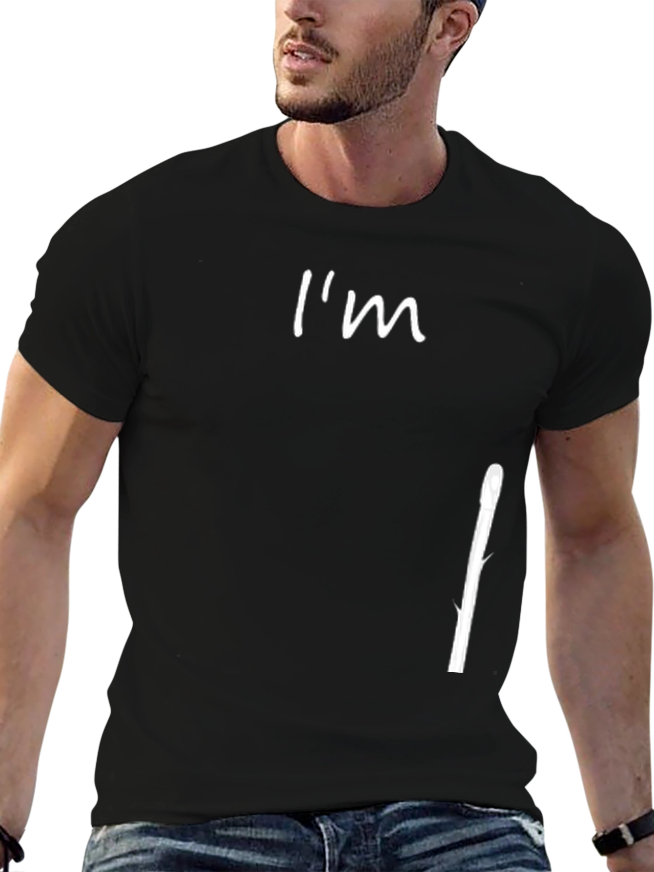 Black I'm Asparagus Funny T-Shirt view 6
