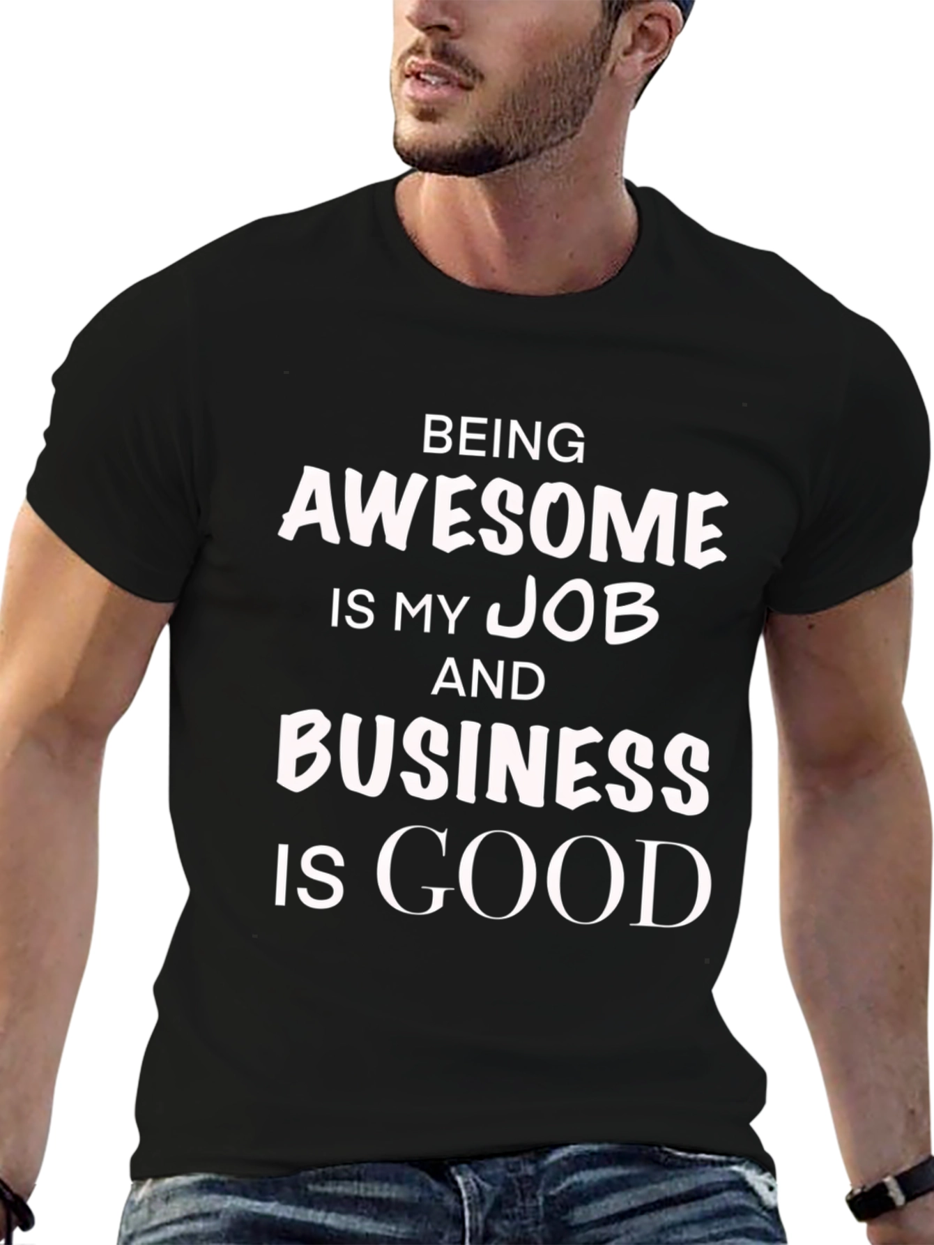 Black Being Awesome Job T-Shirt view 6