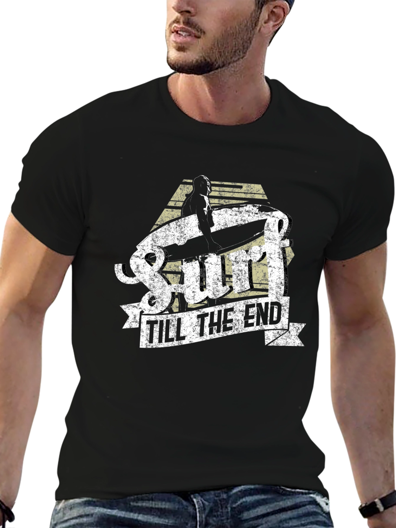Black Surf Till The End Graphic Tee view 6