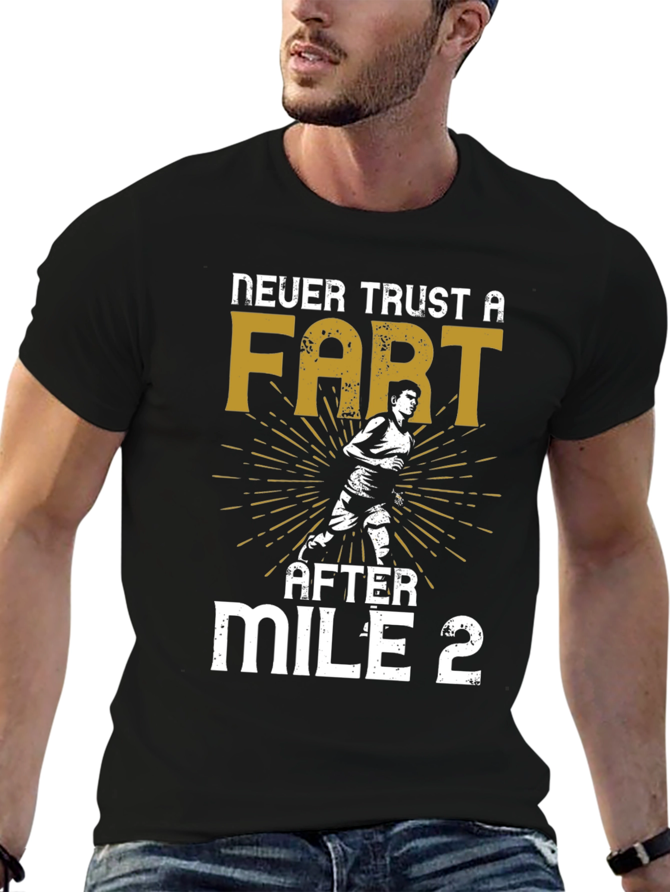 Black Never Trust a Fart After Mile 2 Graphic T-Shirt view 6