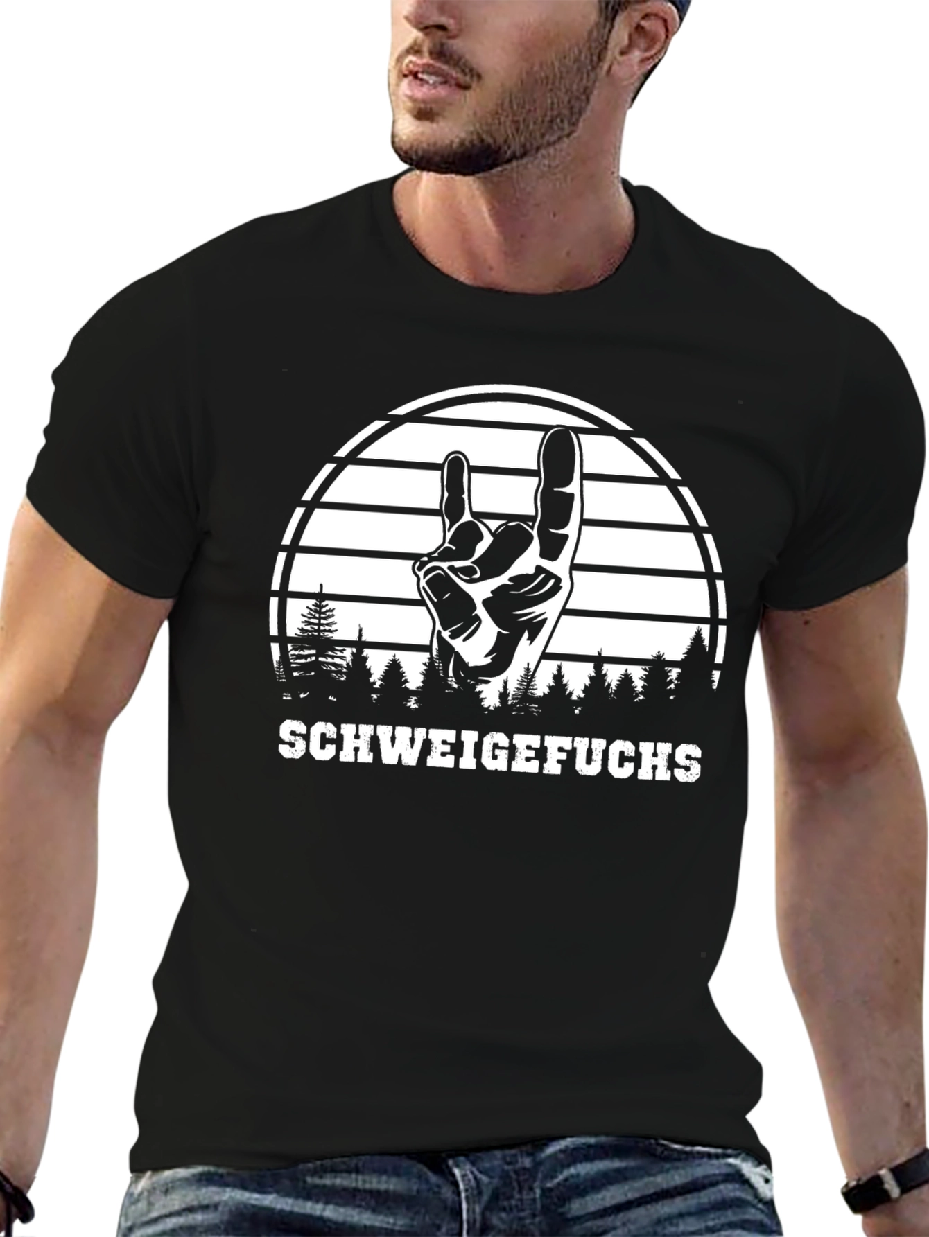 Black SchweigeFuchs Graphic Tee - Rock On! view 6