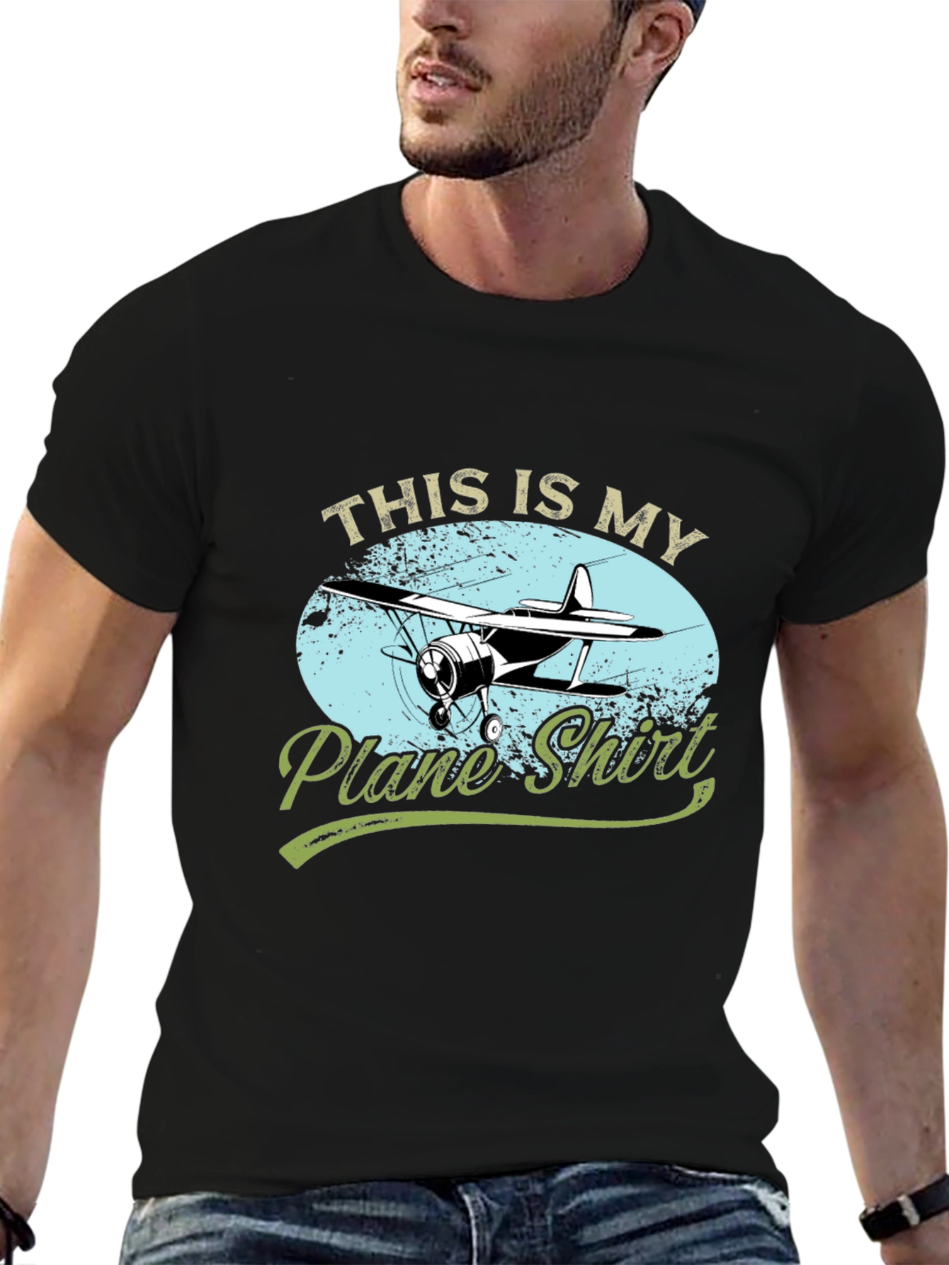 Black This Is My Plane Shirt - Aviation T-Shirt view 6