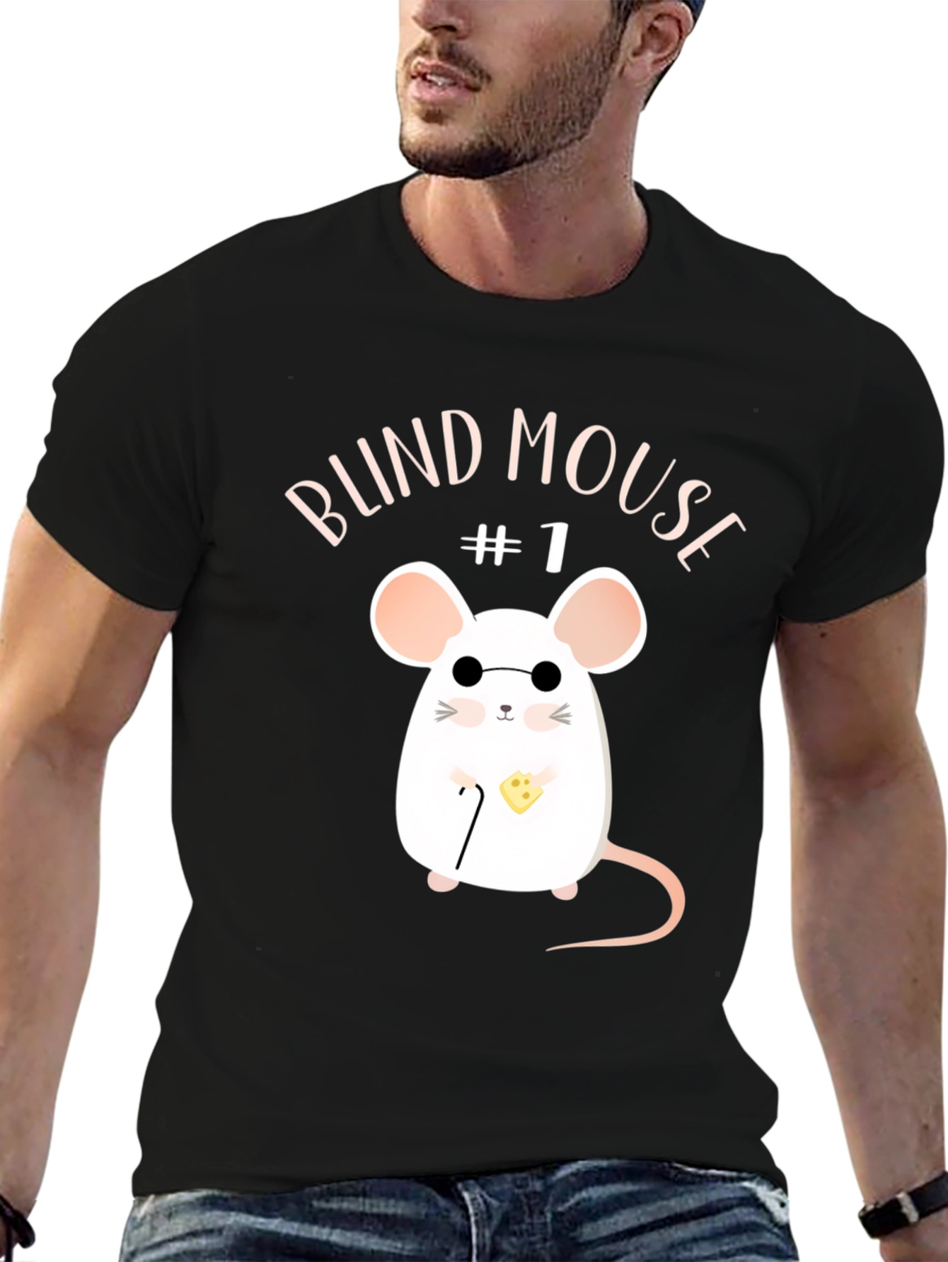 Black Blind Mouse #1 Graphic T-Shirt view 6