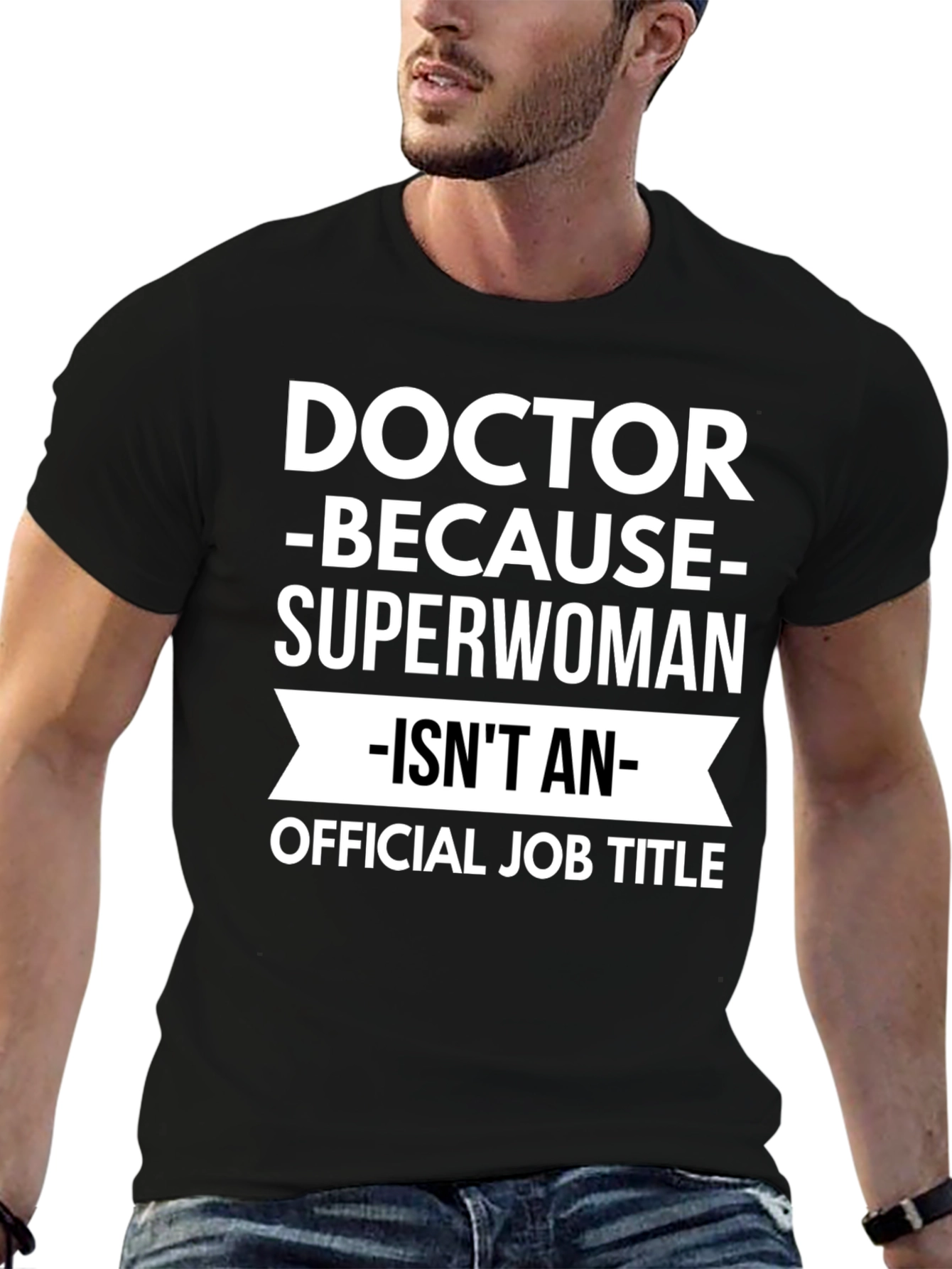 Black Doctor Superwoman Funny T-Shirt view 6