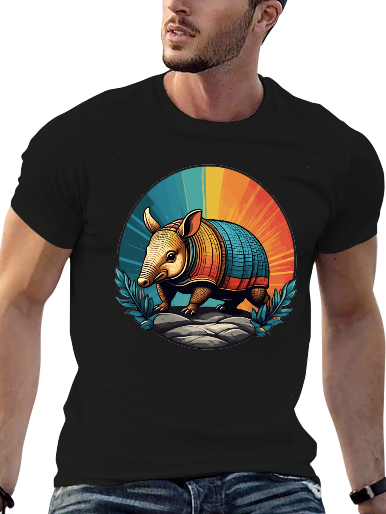Black Armadillo Graphic Tee - Retro Style Comfort view 6