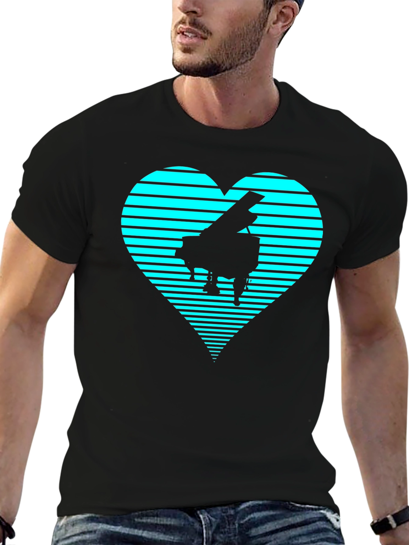 Black Piano Heartbeat T-Shirt - Music Lover Tee view 6