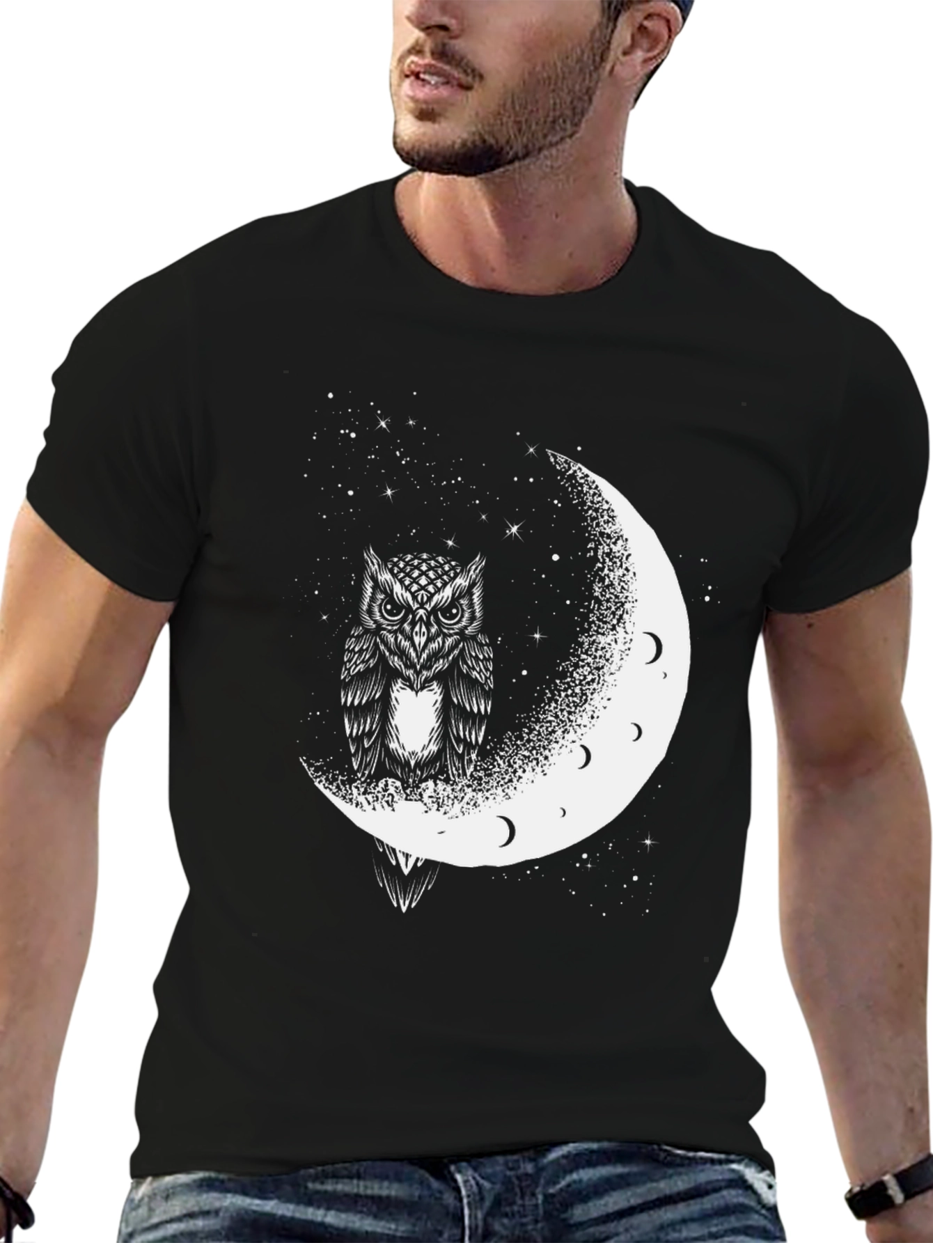 Black Owl Moon Black T-Shirt view 6