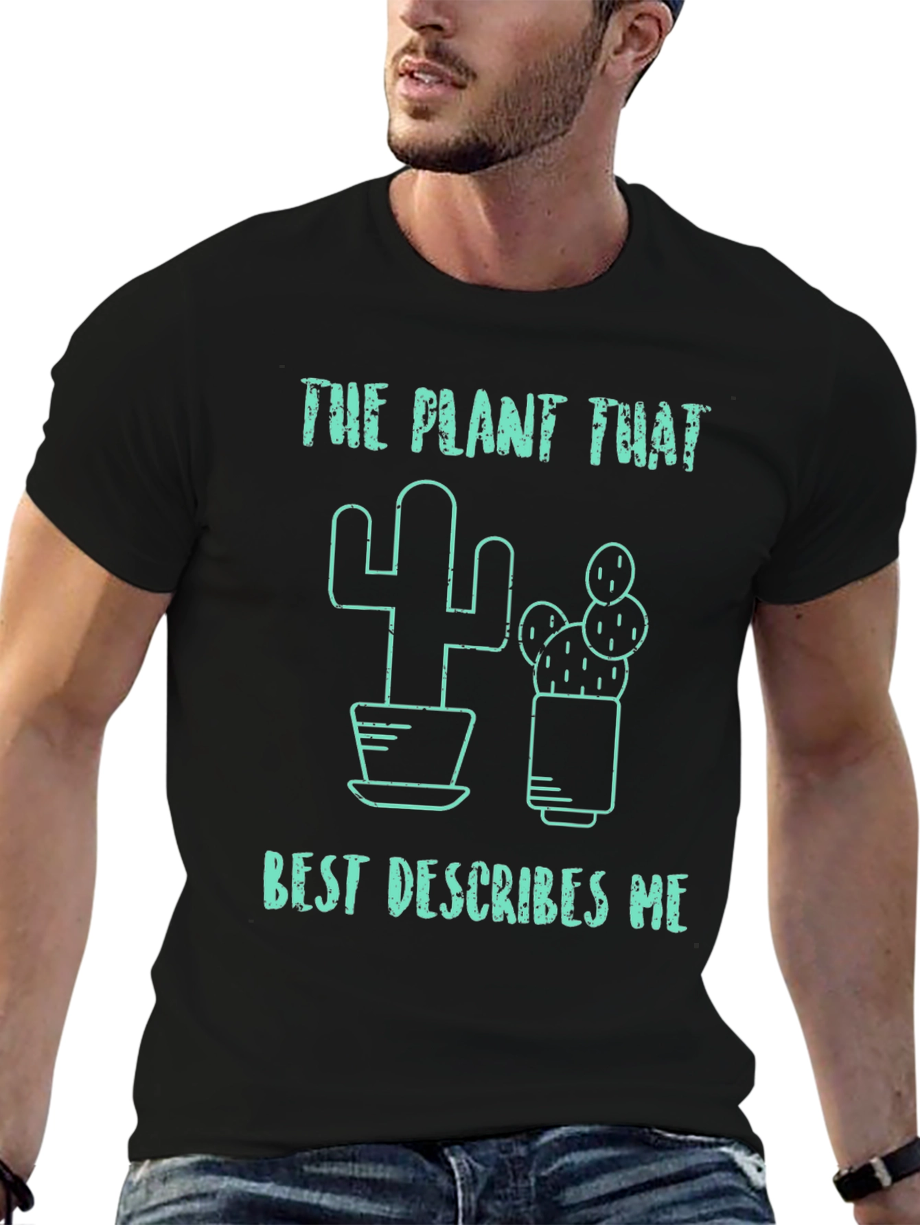 Black Cactus Graphic Tee - The Plant That Best Describes Me view 6