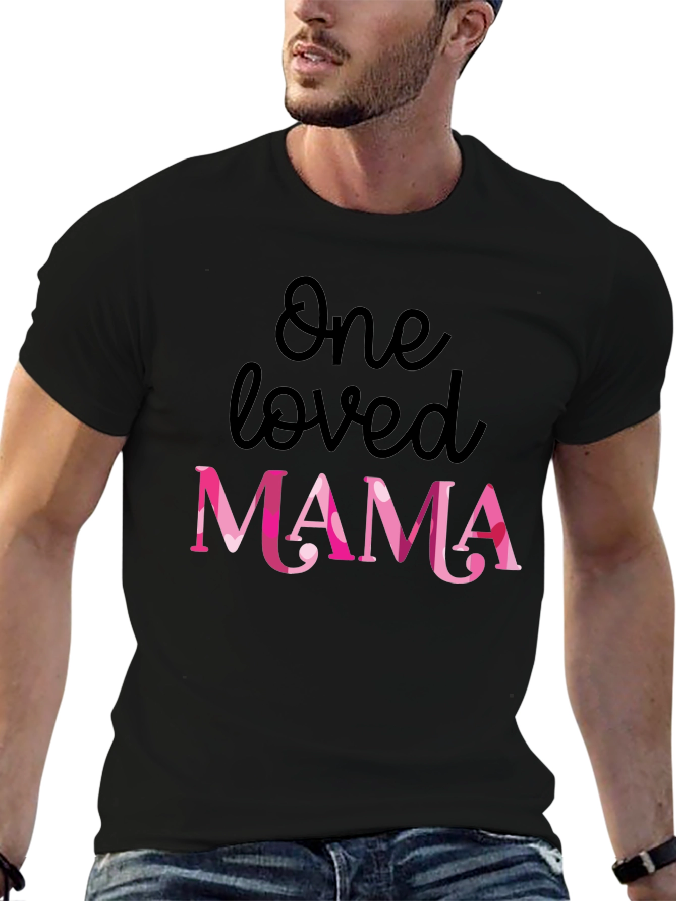Black One Loved Mama Graphic Tee - Cute Mother's Day Gift view 6