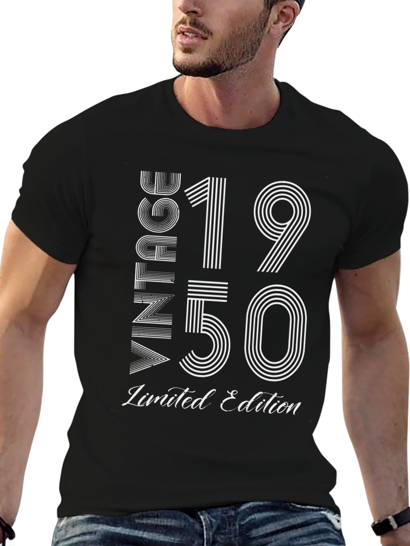 Black Vintage 1950 Limited Edition T-Shirt view 6