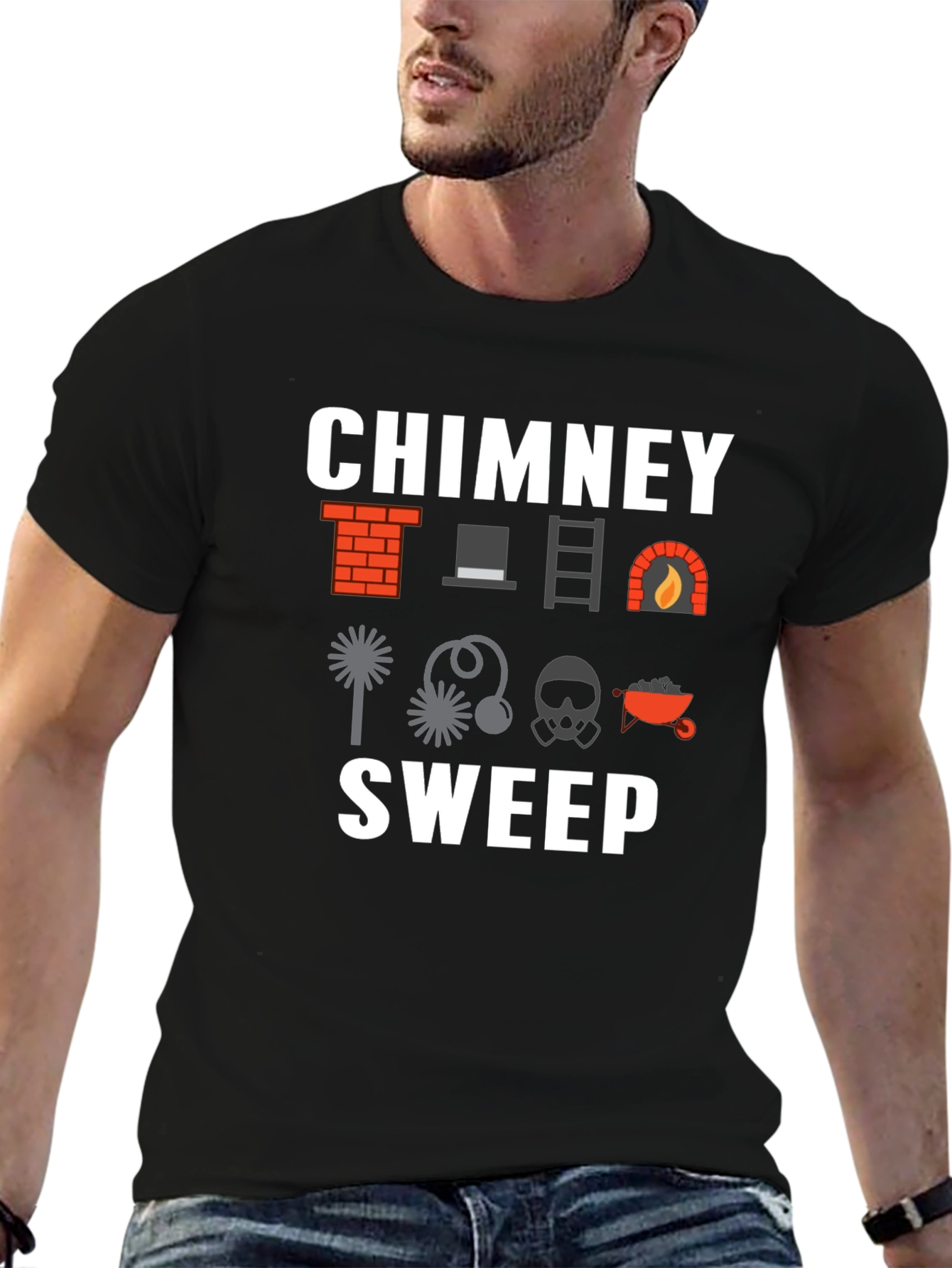 Black Chimney Sweep Graphic T-Shirt view 6