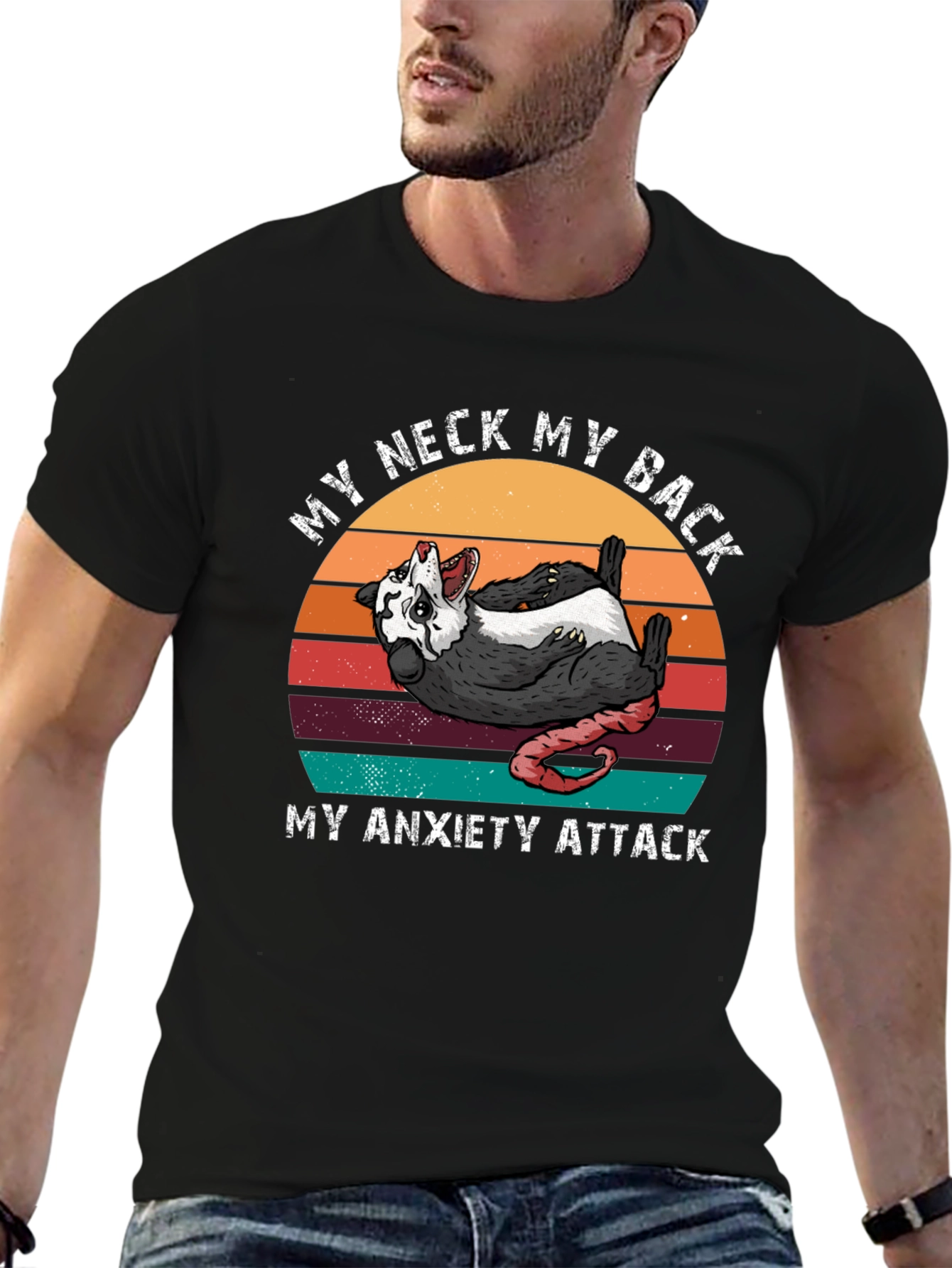 Black My Neck My Back My Anxiety Attack Graphic Tee view 6