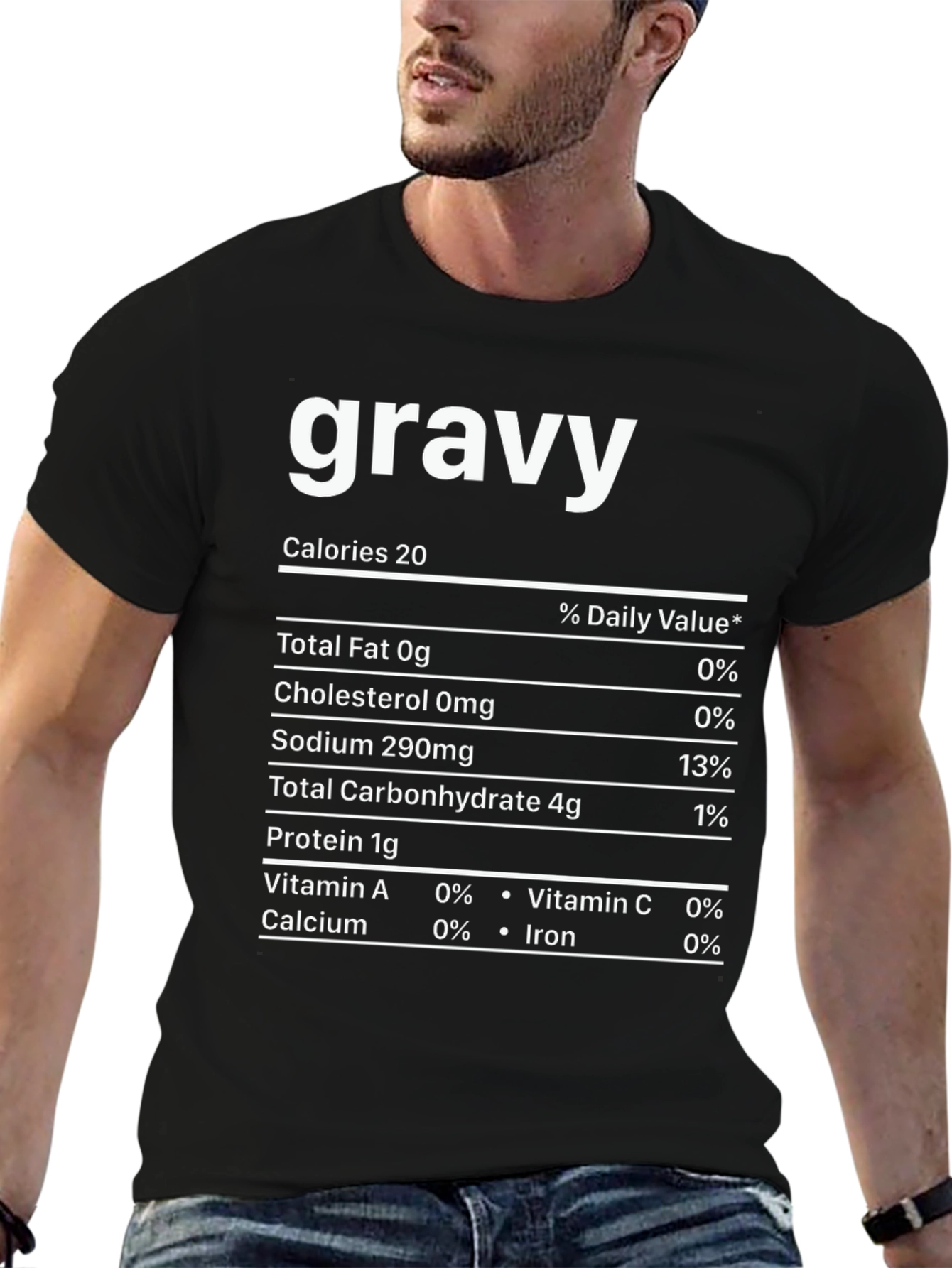 Black Gravy Nutrition Facts Novelty T-Shirt view 6