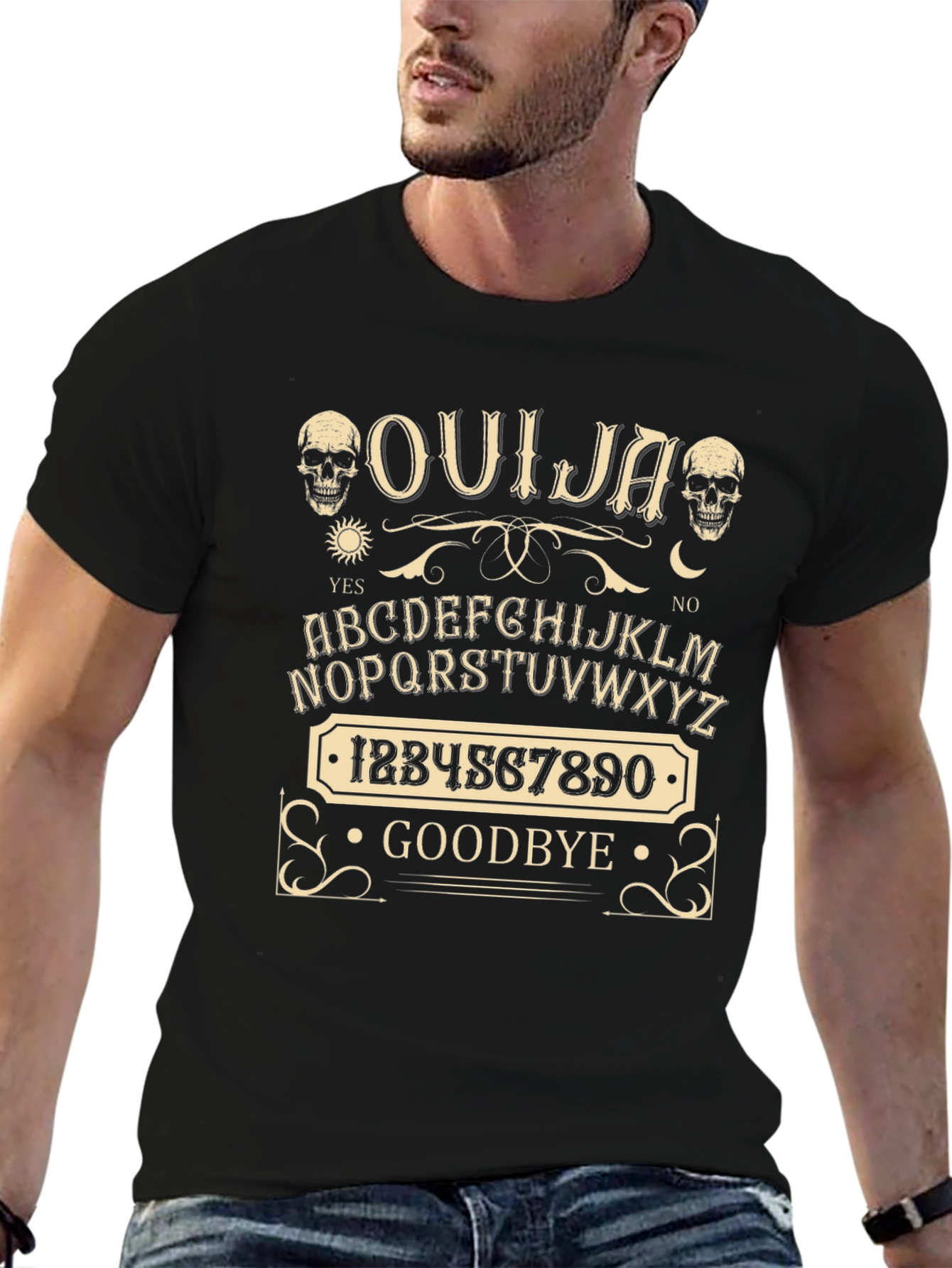 Black Ouija Board Graphic T-Shirt view 6